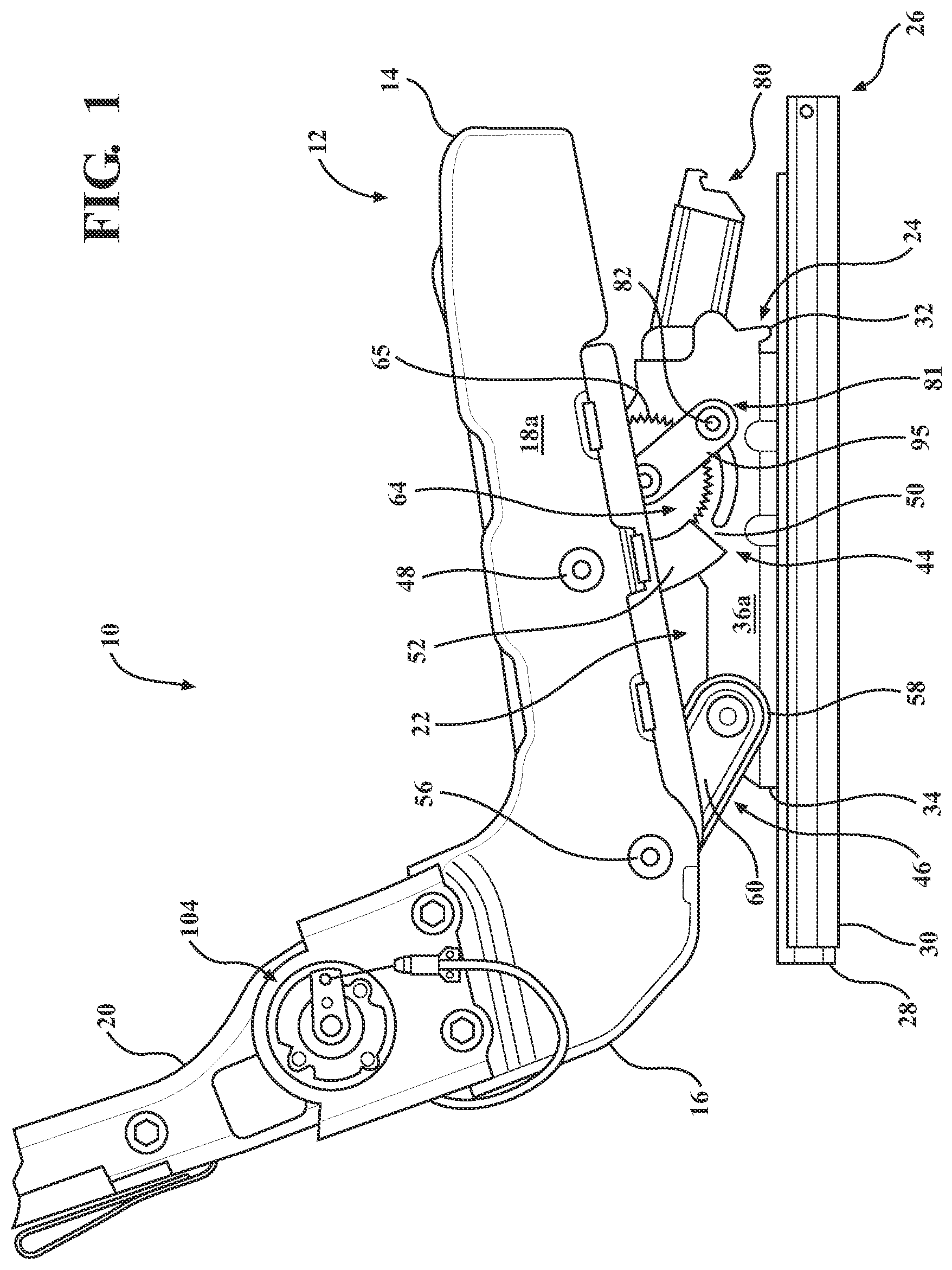 Patent US12090895 — Seat assembly with power easy entry having concentric motion — Figure 1