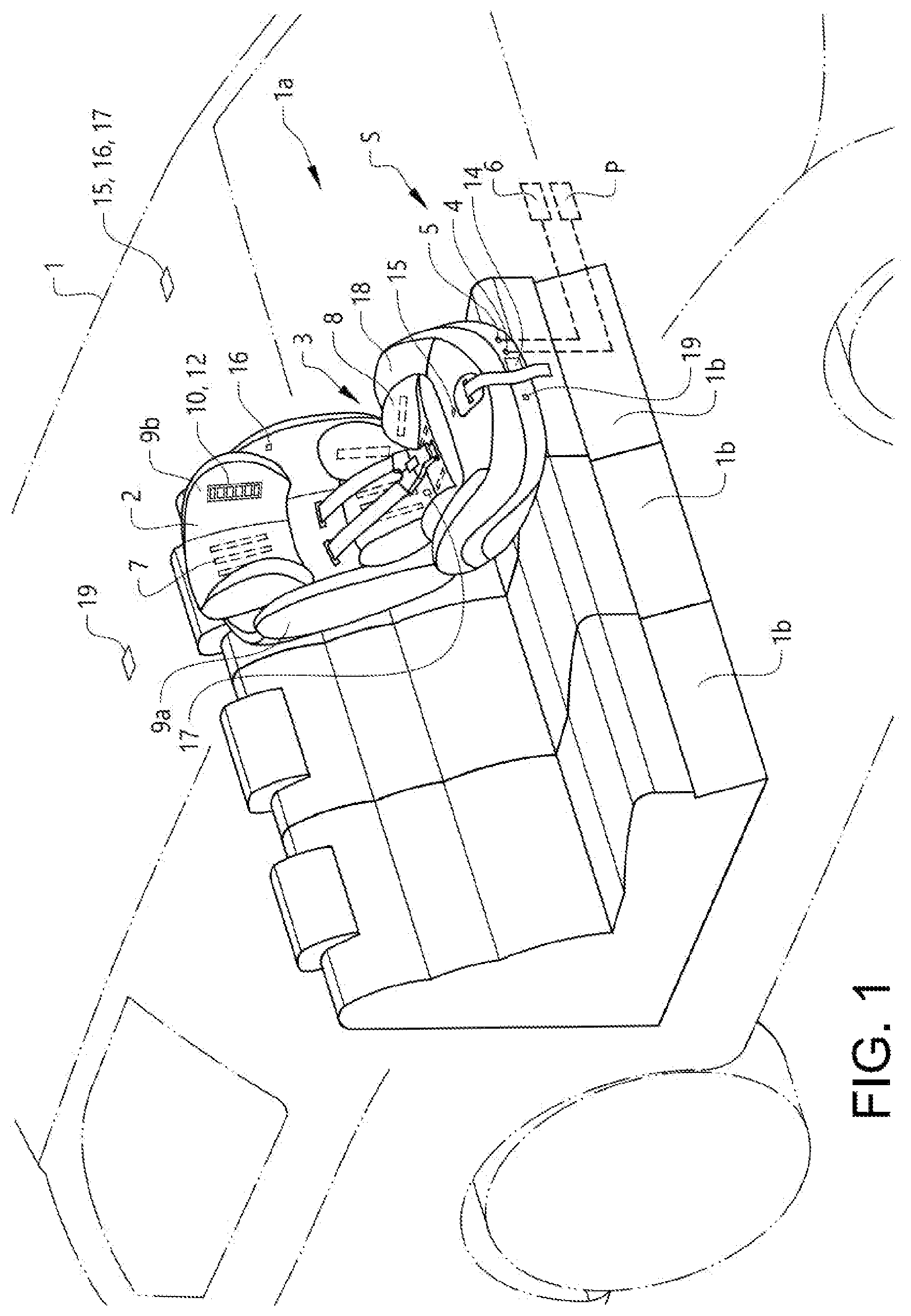 Patent US12090898 — Child seat, a child seat system, and a method for operating a child seat system — Figure 1