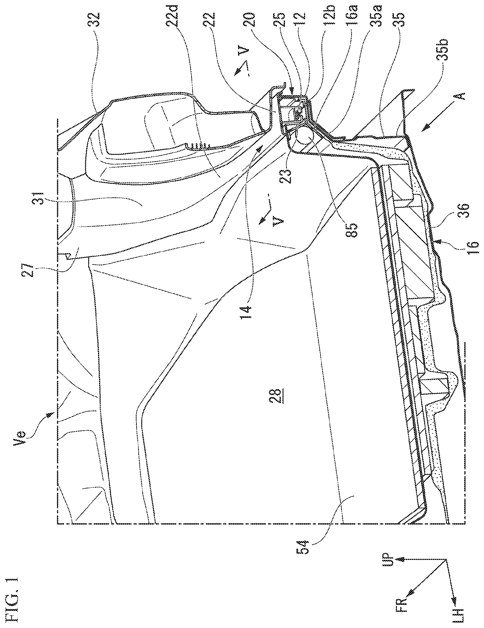 Patent US12090931 — Vehicle floor structure — Figure 1