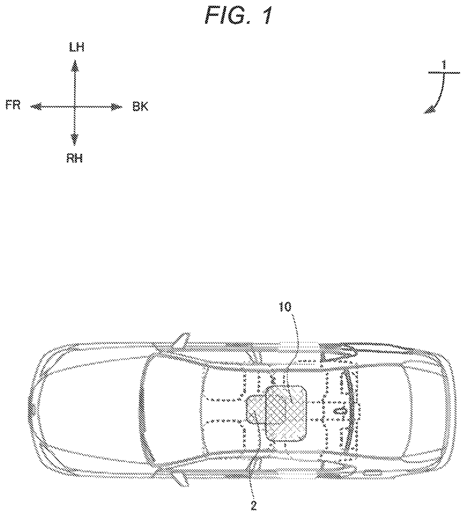 Patent US12090946 — Rear-seat airbag and rear-seat airbag apparatus — Figure 1