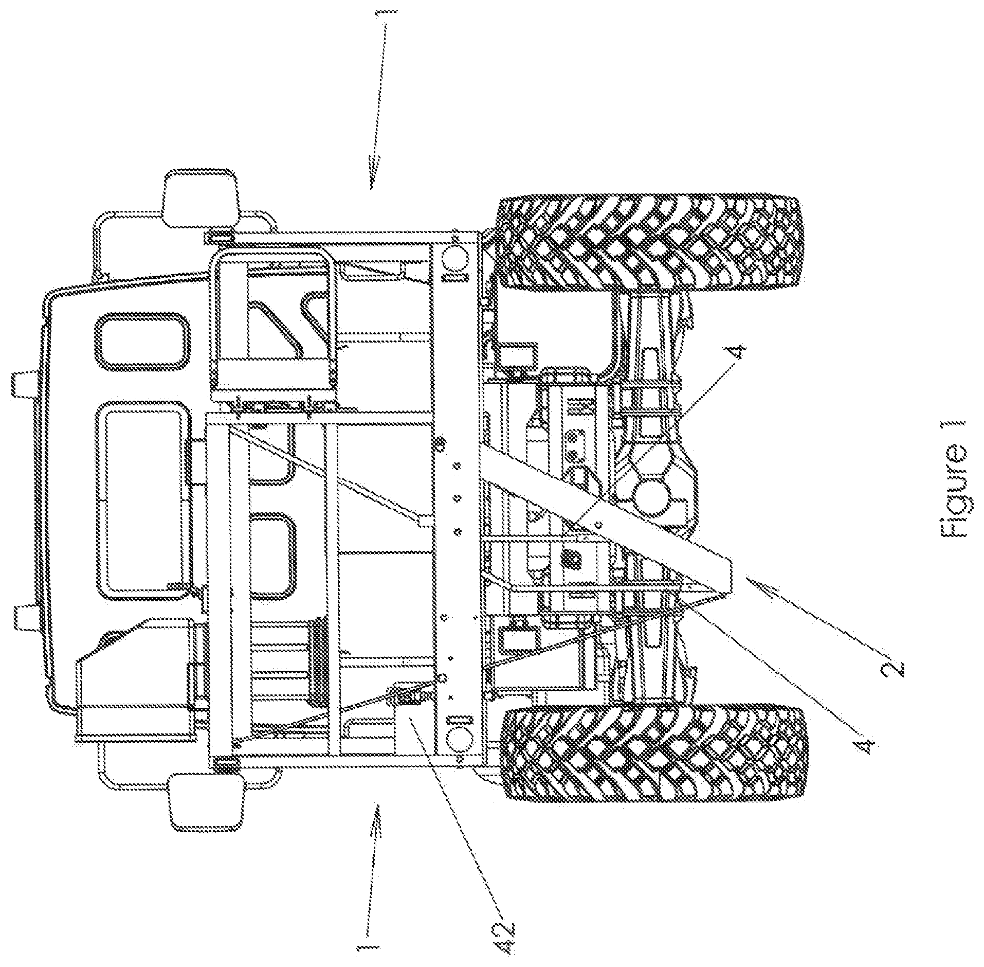 Patent US12090960 — Portable platform with retractable staircase — Figure 1