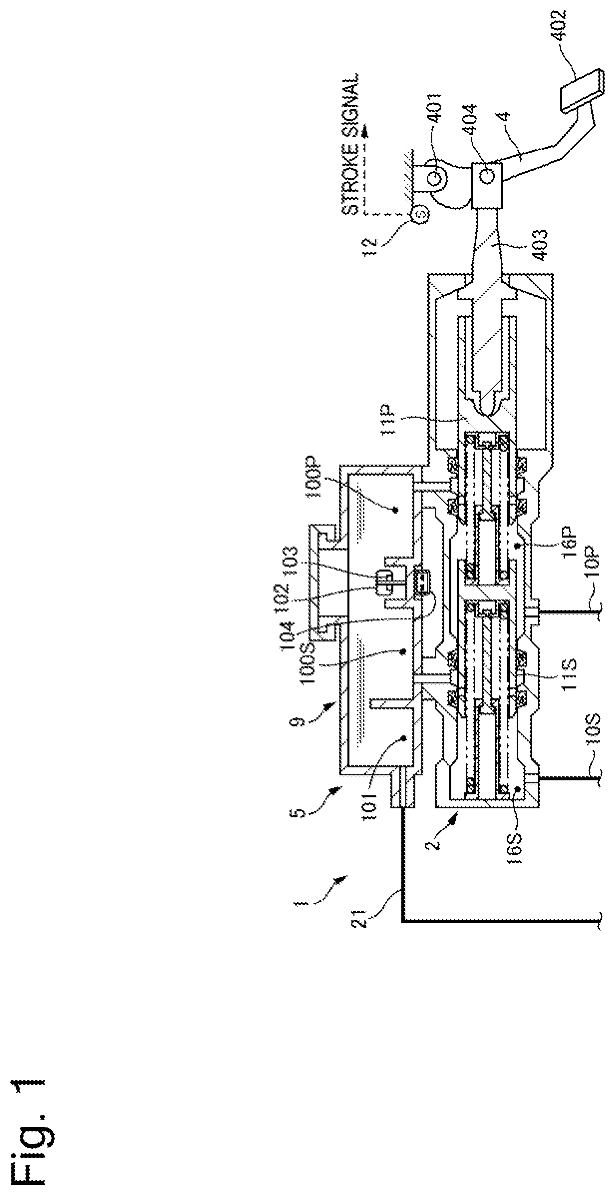Patent US12090975 — Brake control apparatus — Figure 1