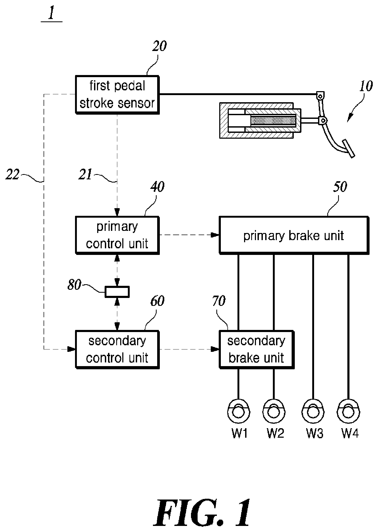 Patent US12090978 Figure 1 – Vehicle braking apparatus
