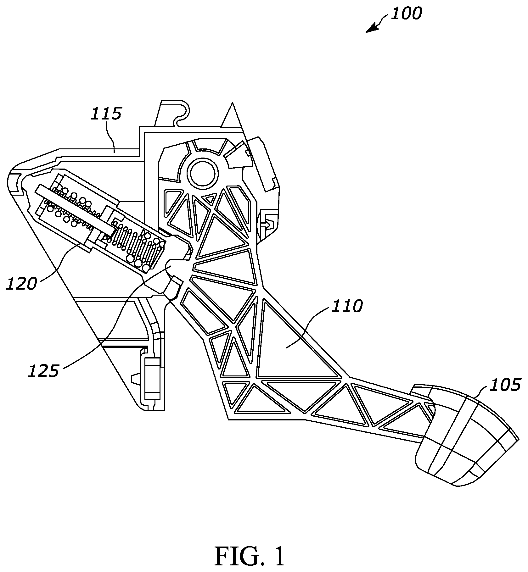 Patent US12090980 — Brake pedal emulator — Figure 1