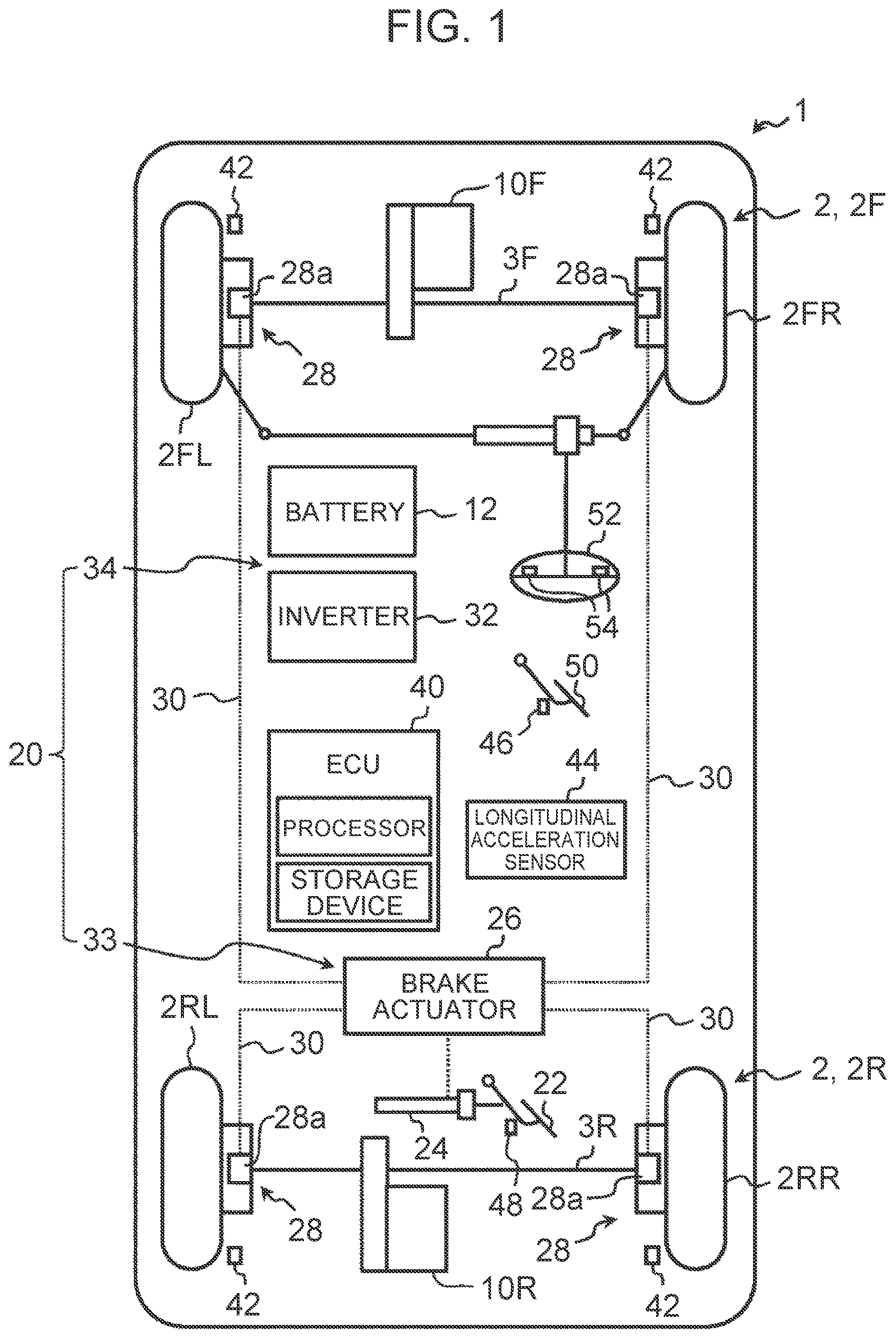 Patent US12090984 — Vehicle and vehicle control method — Figure 1