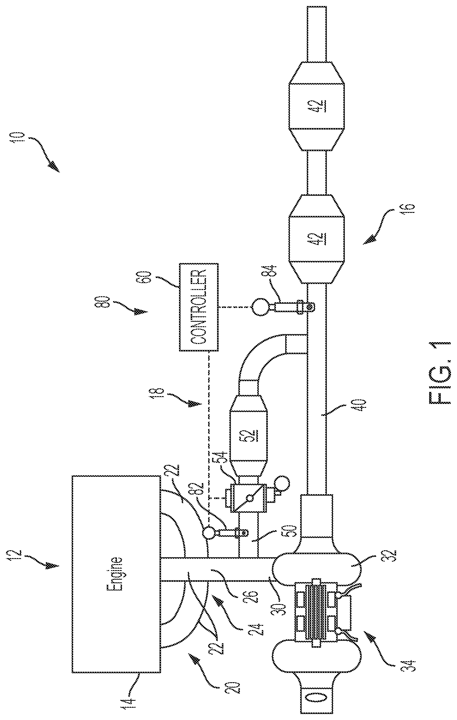 Patent US12092003 — Vehicle bypass catalyst diagnostic system — Figure 1