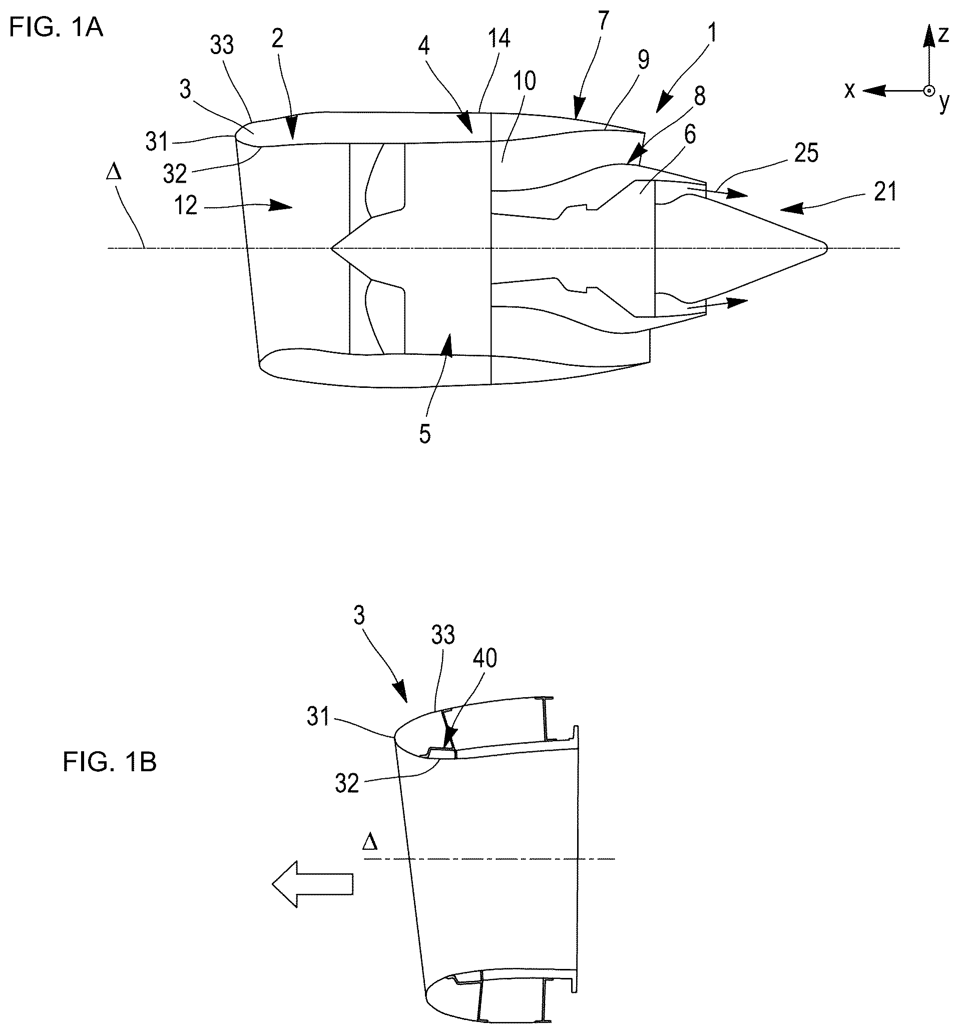 Patent US12092026 — Nacelle air intake and nacelle comprising such an air intake — Figure 1