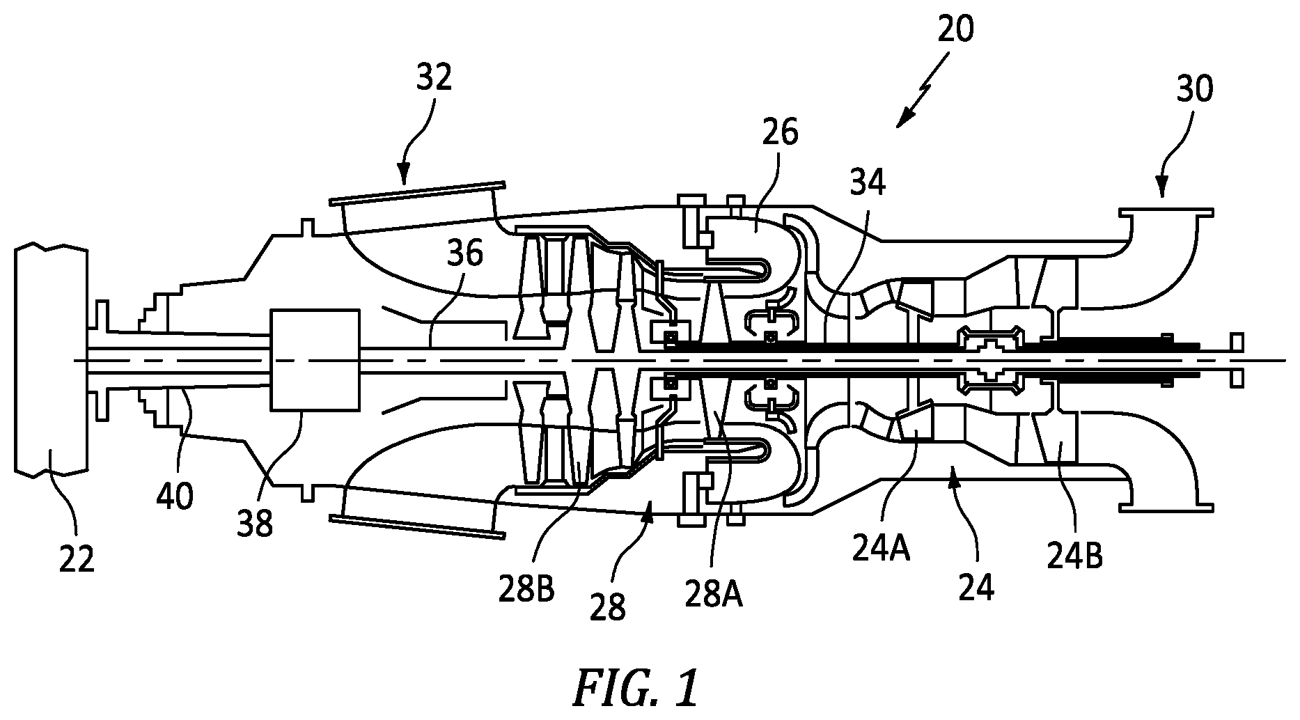 Patent US12092039 Figure 1 – Reduction gearbox for gas turbine engine