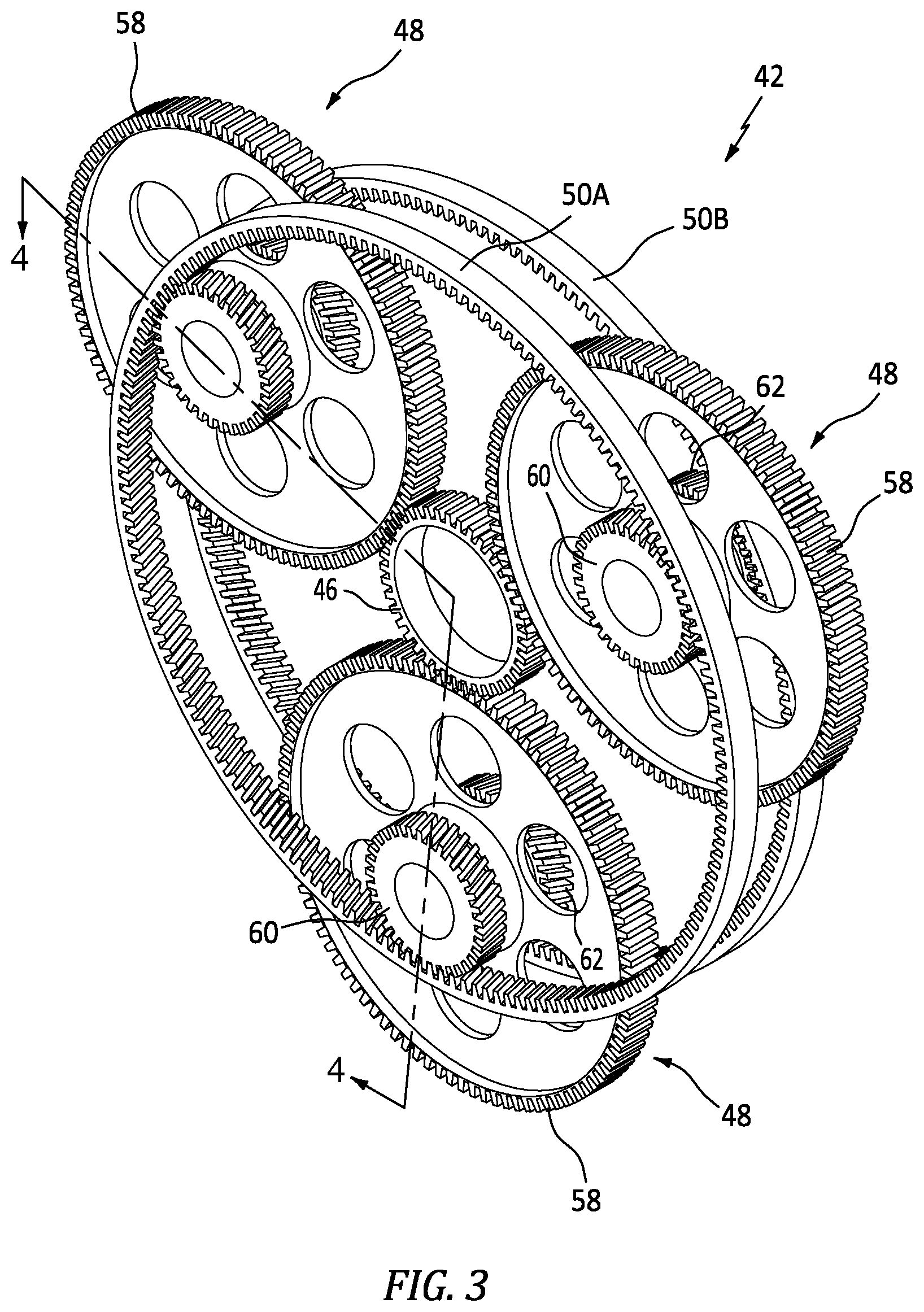 Patent US12092039 Figure 3 – Reduction gearbox for gas turbine engine