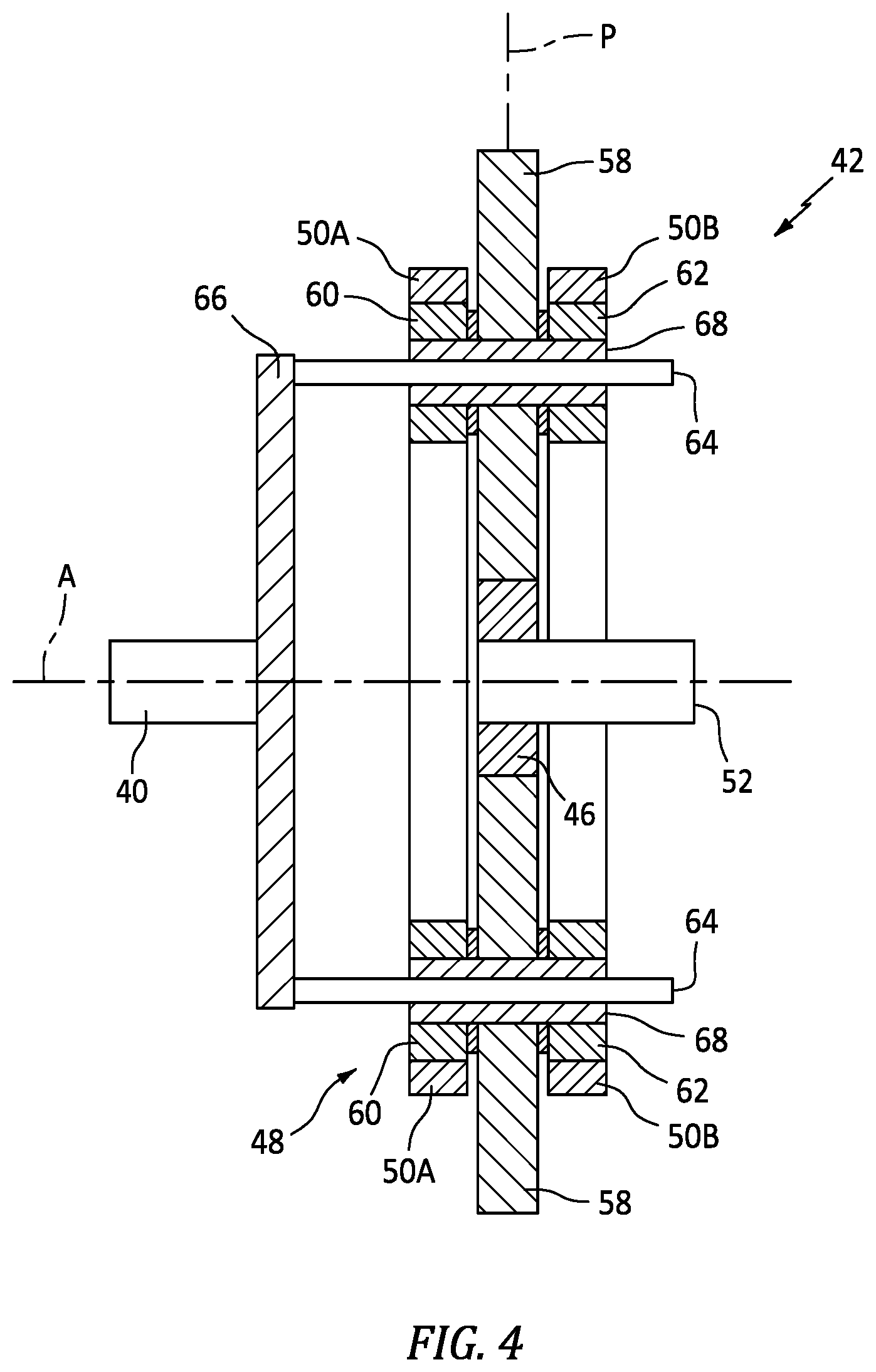 Patent US12092039 Figure 4 – Reduction gearbox for gas turbine engine