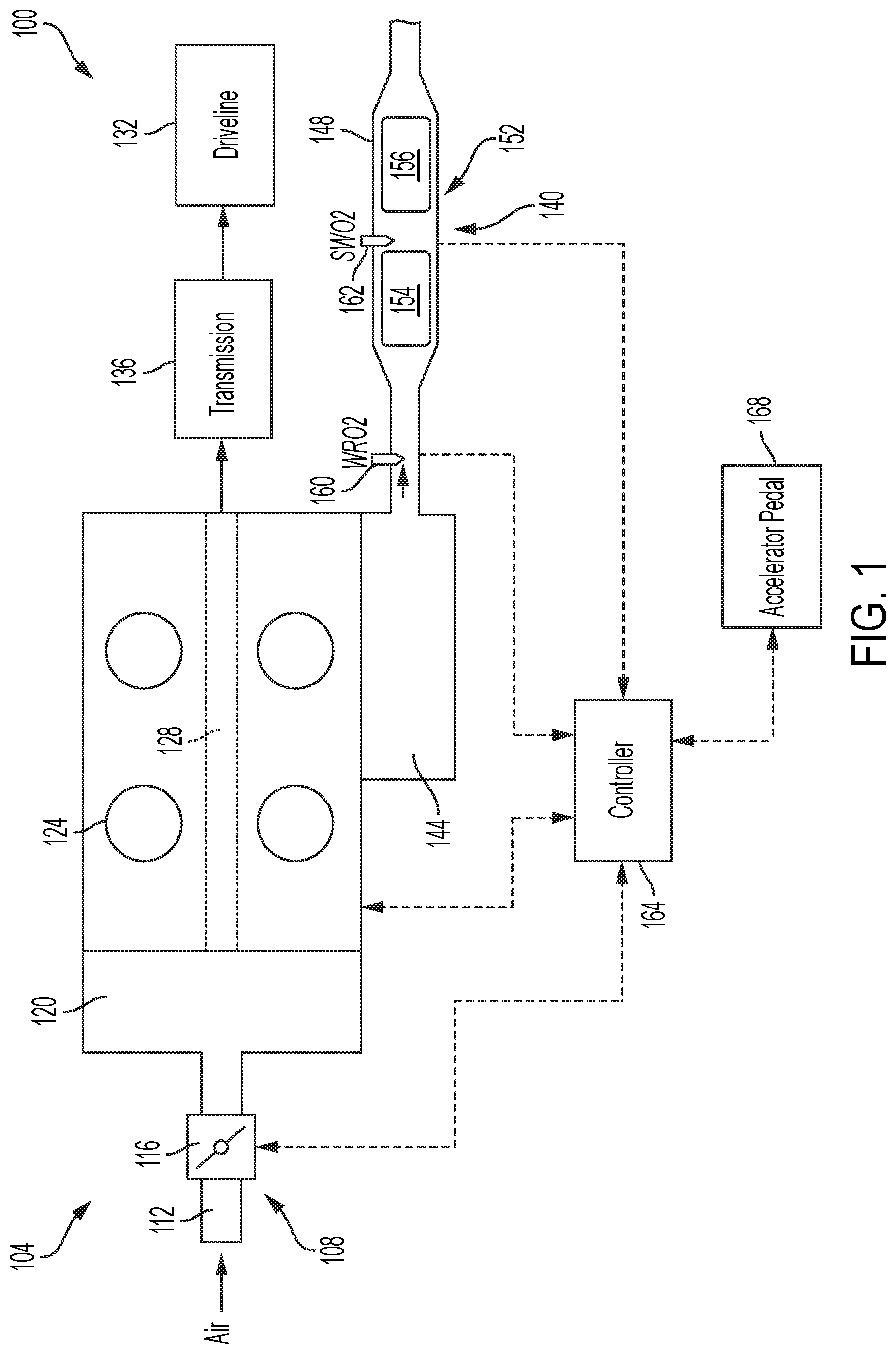 Patent US12092049 — System and method to reduce fuel cut enrichment non-methane hydrocarbon emissions — Figure 1