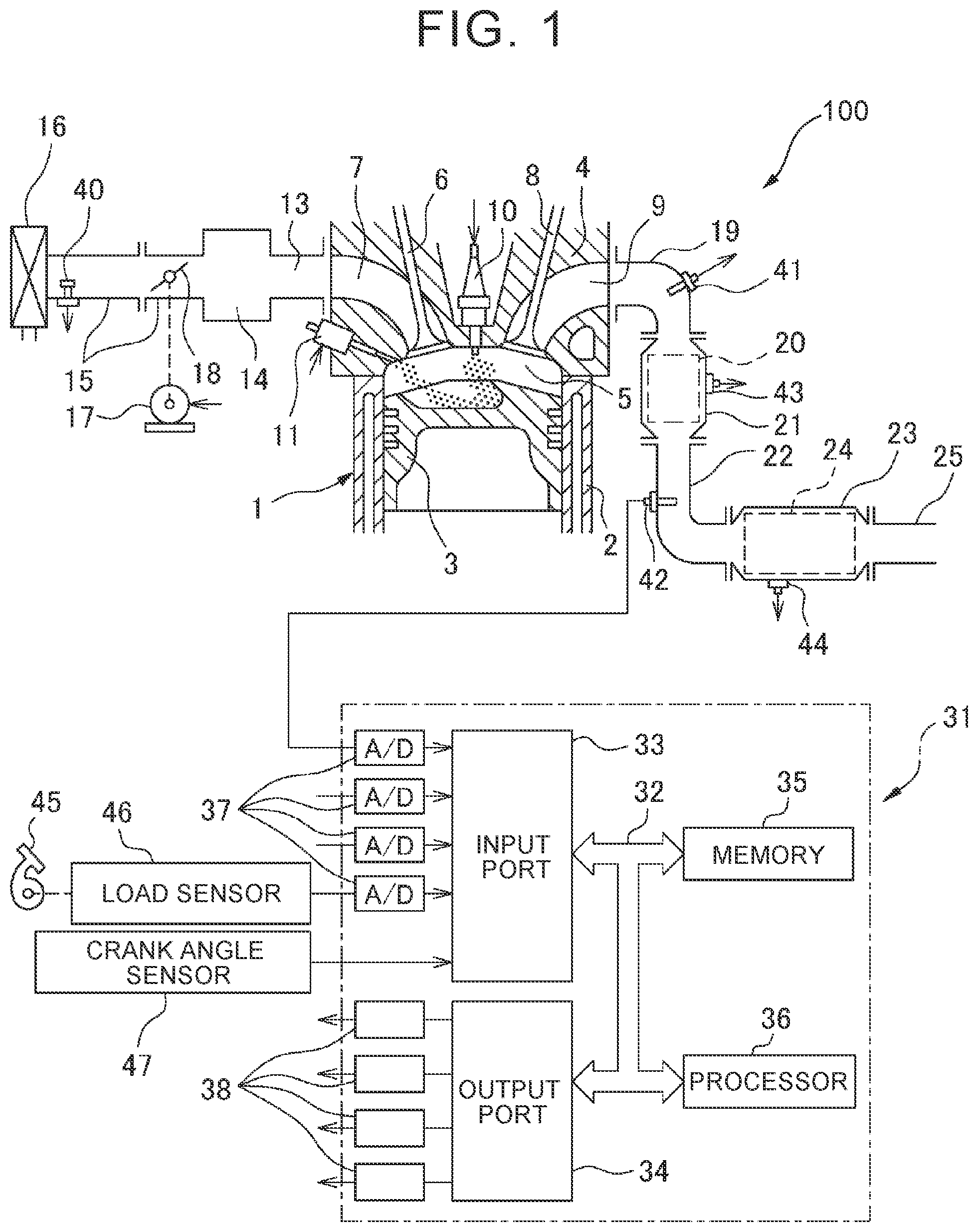 Patent US12092051 Figure 1 – Air-fuel ratio control apparatus for internal combustion engine and air-fuel ratio control method therefor