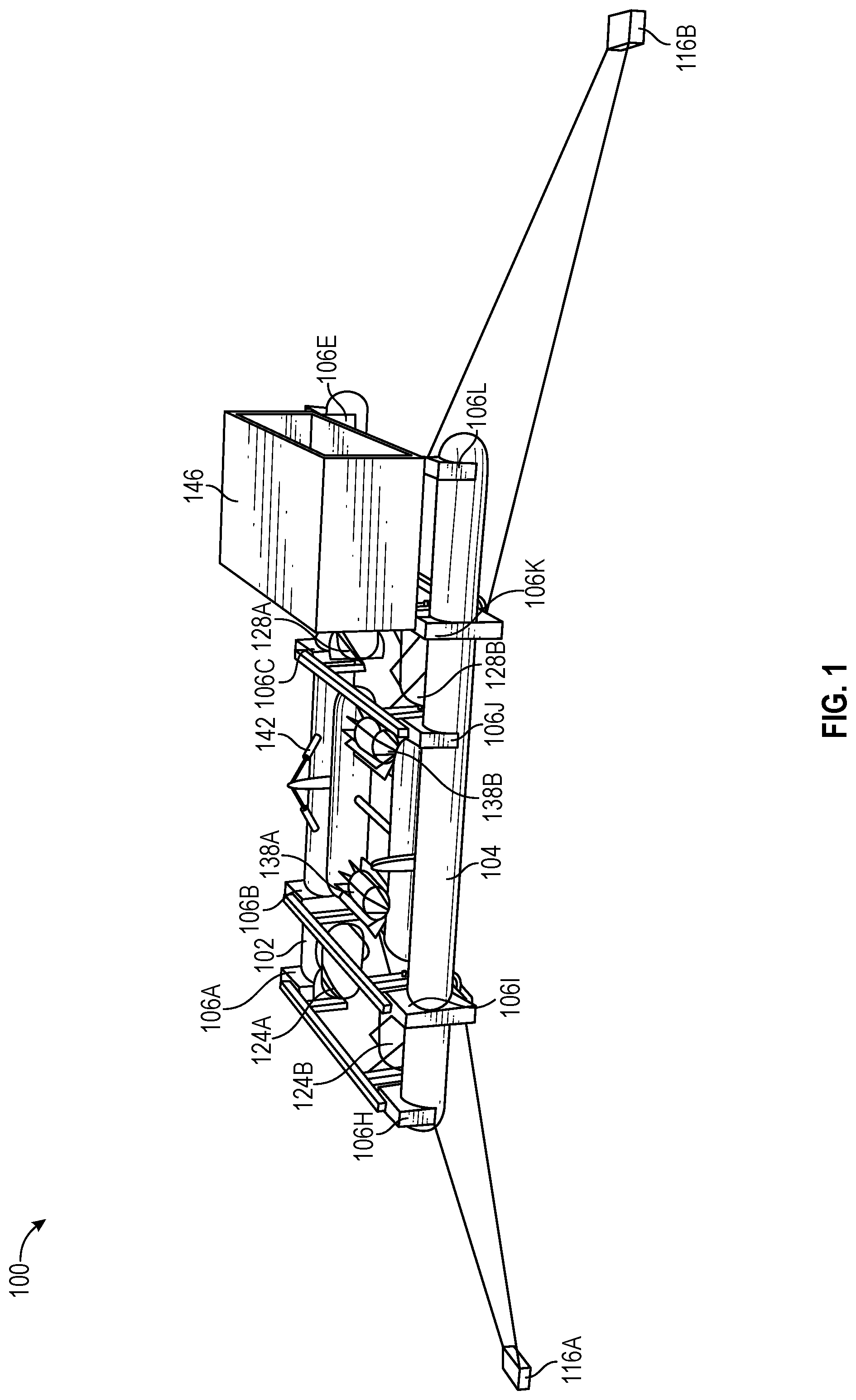 Patent US12092066 — Ocean wave and tidal current energy conversion system — Figure 1