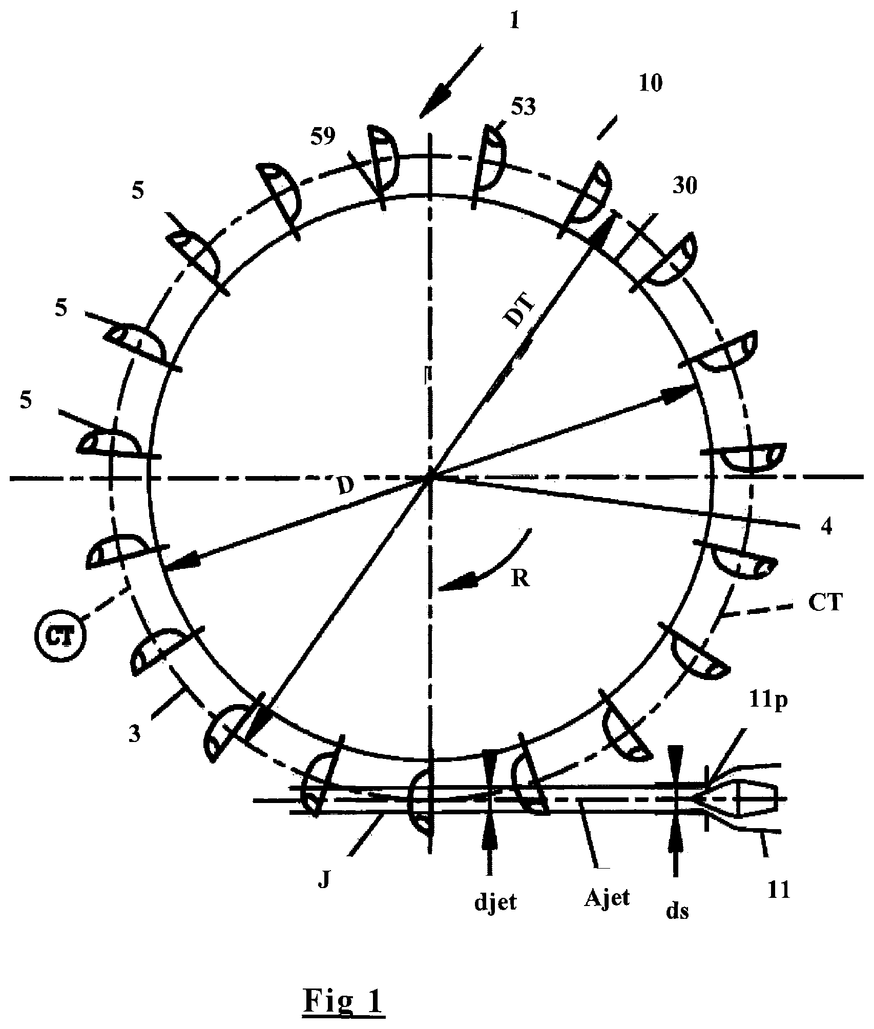 Patent US12092068 — Pelton hydraulic turbine and installation — Figure 1