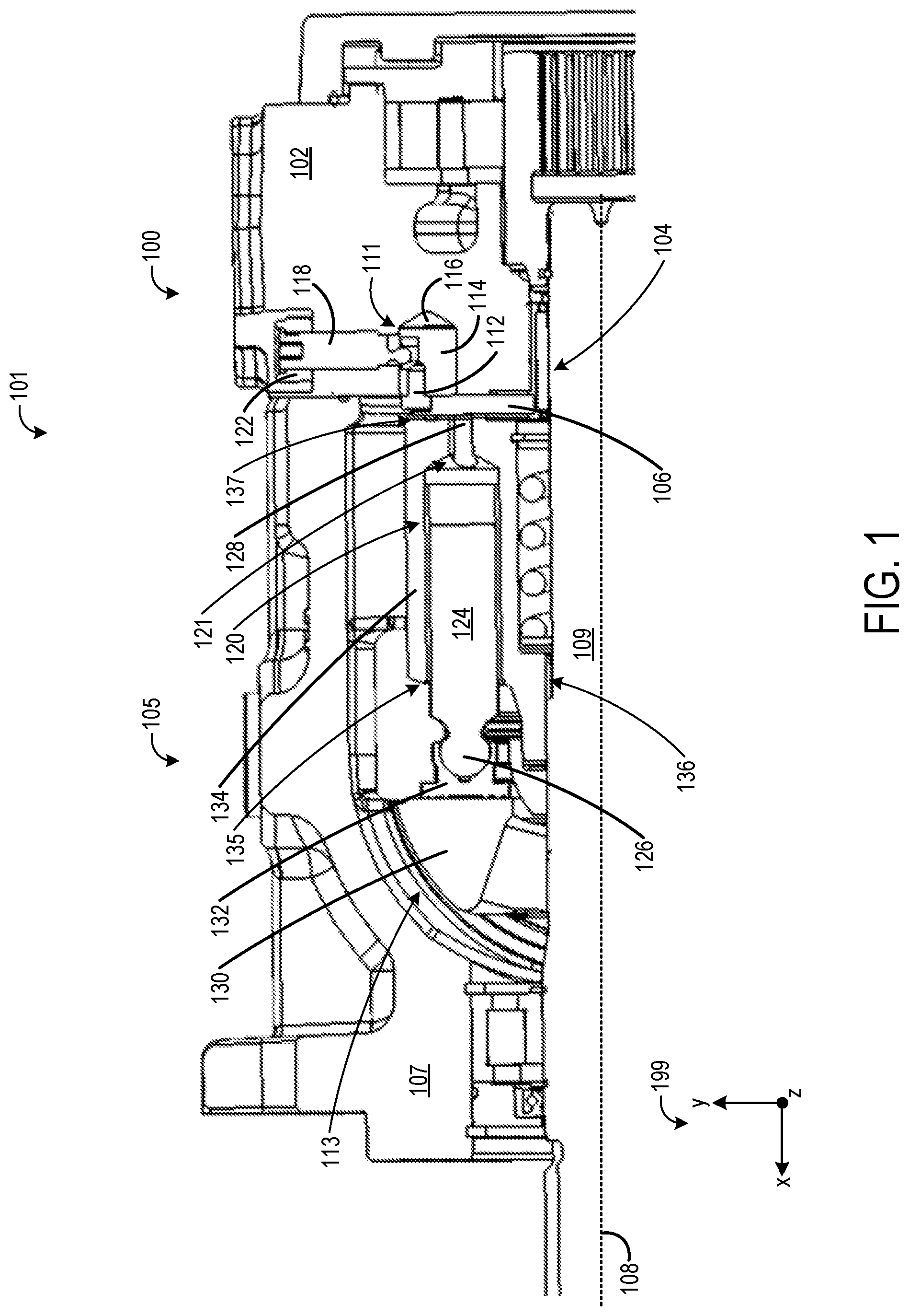 Patent US12092070 — Adjustable distribution plate for an axial piston assembly — Figure 1