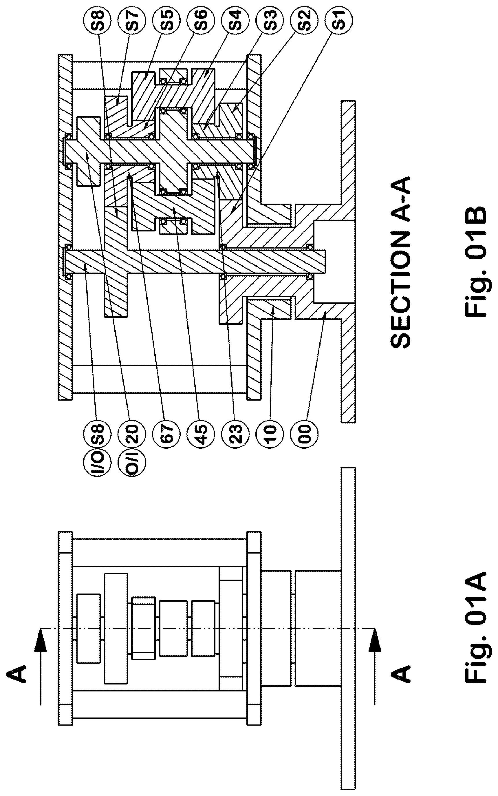 Patent US12092077 — Transmission of endless rotation to a shaft on an endlessly rotating carrier independently of the rotation of the carrier — Figure 1