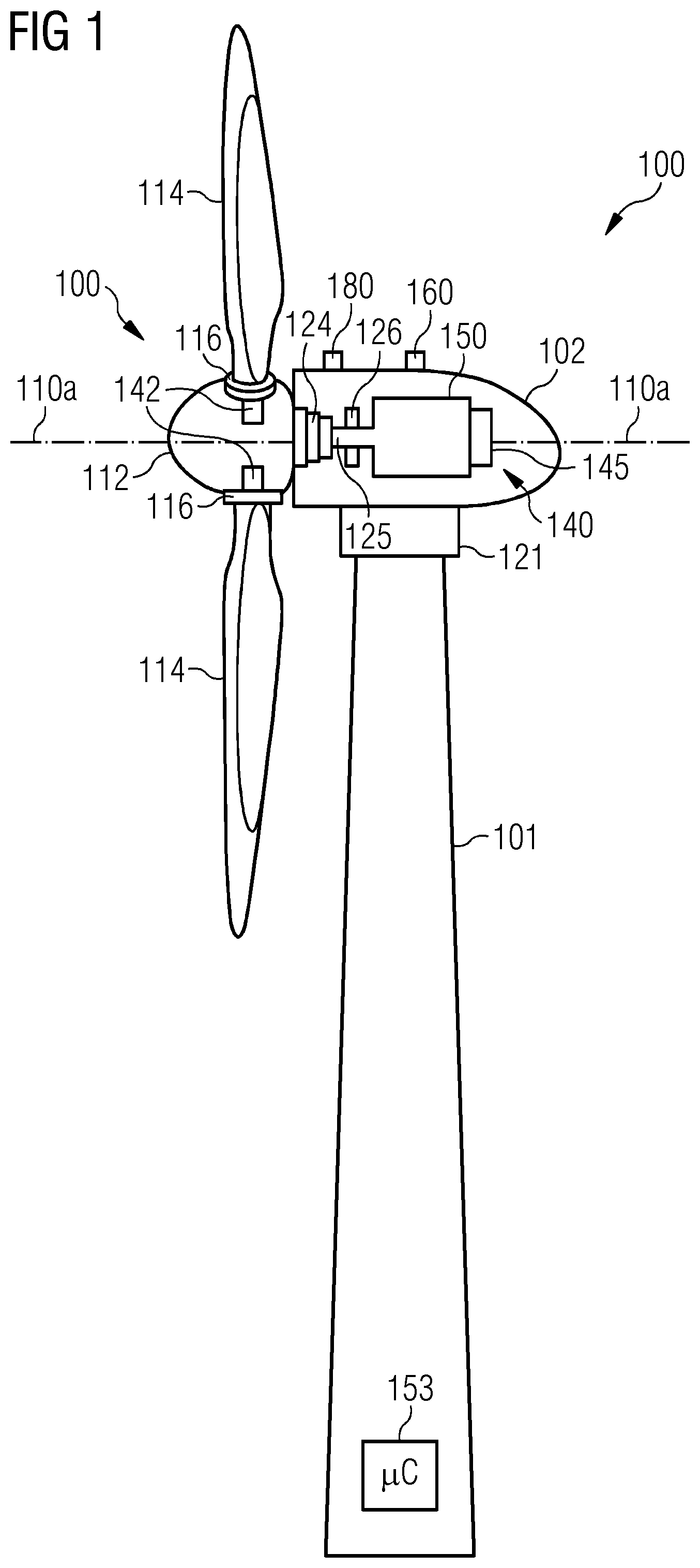 Patent US12092079 — Wind turbine operation in extreme wind conditions — Figure 1