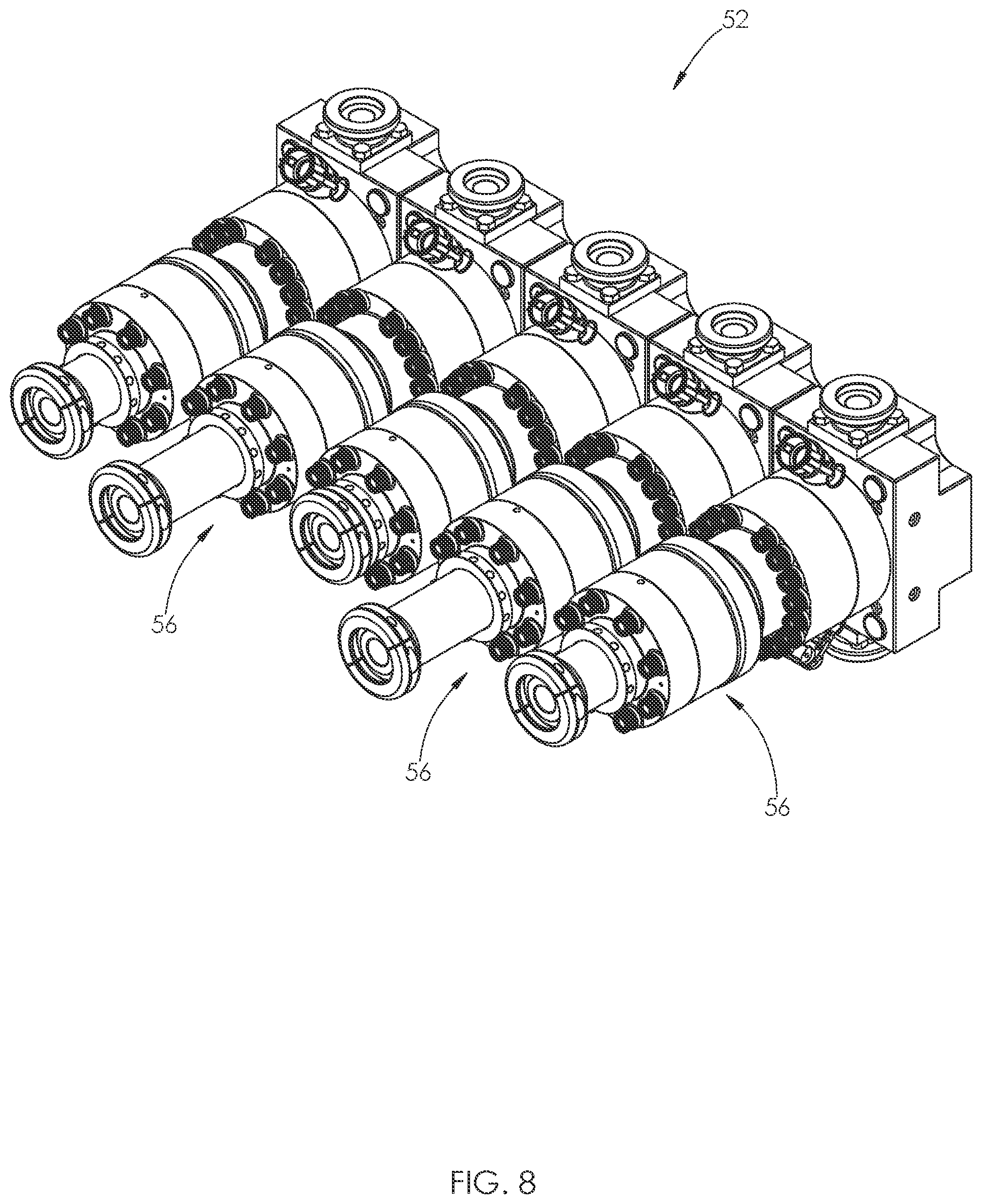 Patent US12092087 Figure 8 – Fluid end assembly