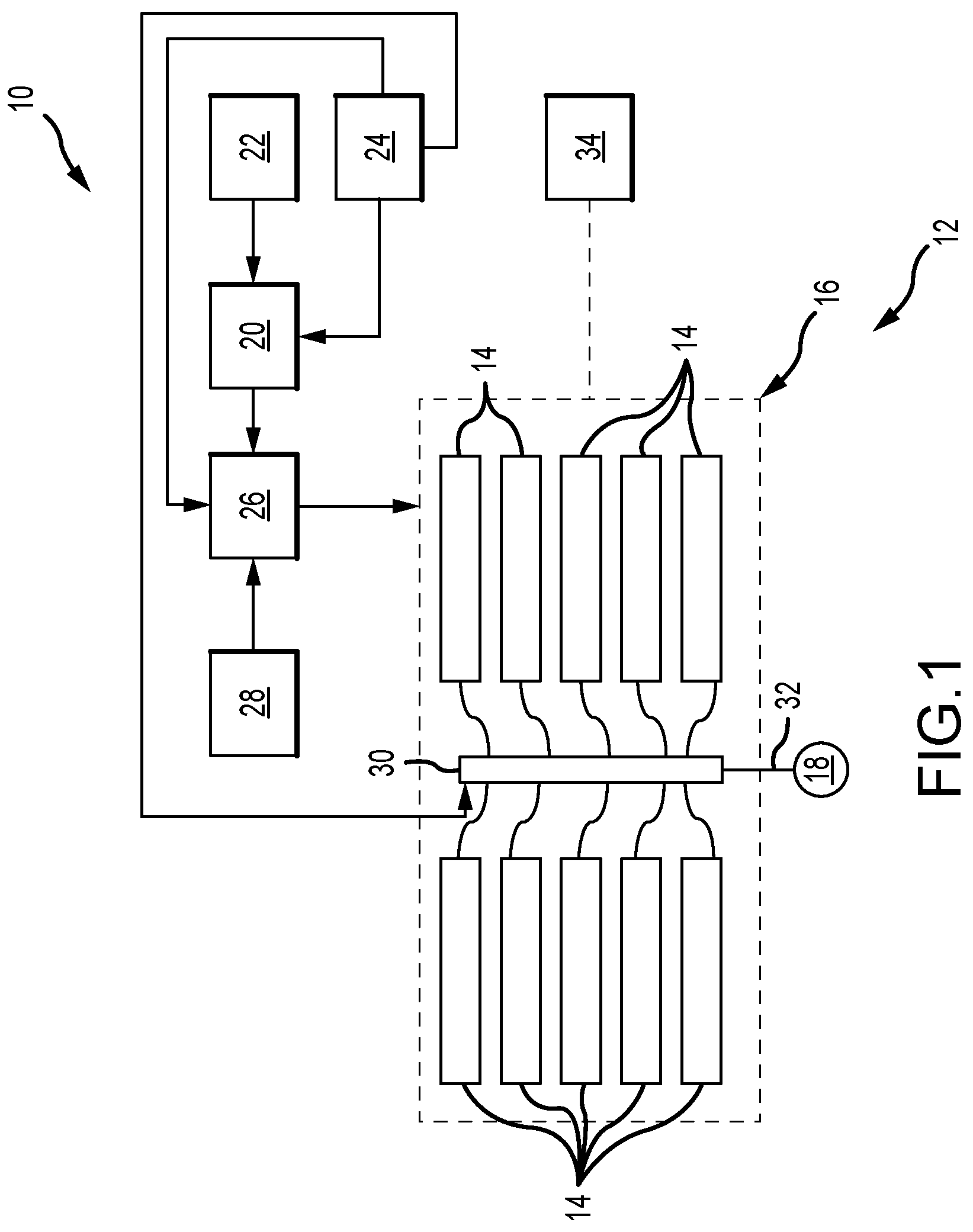 Patent US12092095 Figure 1 – Constant voltage power distribution system for use with an electric hydraulic fracturing system