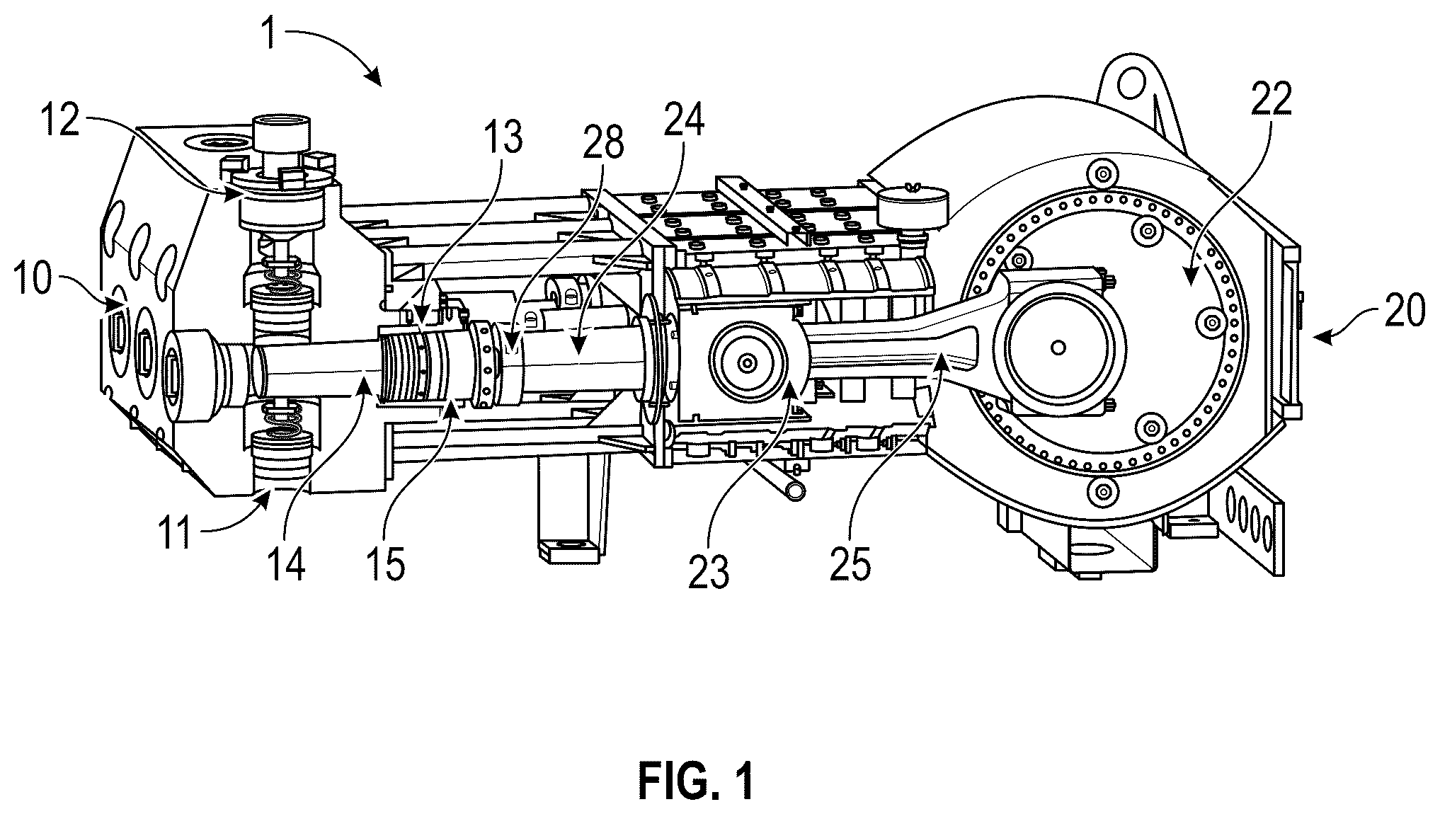 Patent US12092101 — System and method of using power of pump to replace packing bores or other components from a fluid end — Figure 1