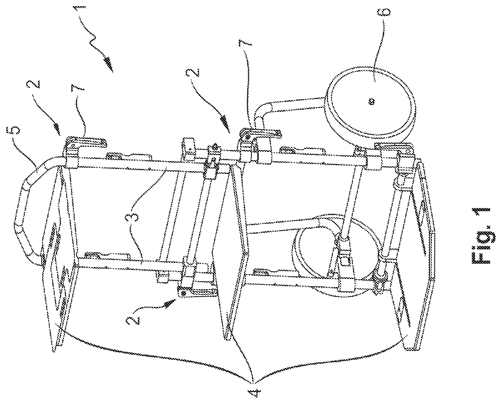 Patent US12092139 — Hinge for load transport trolleys — Figure 1