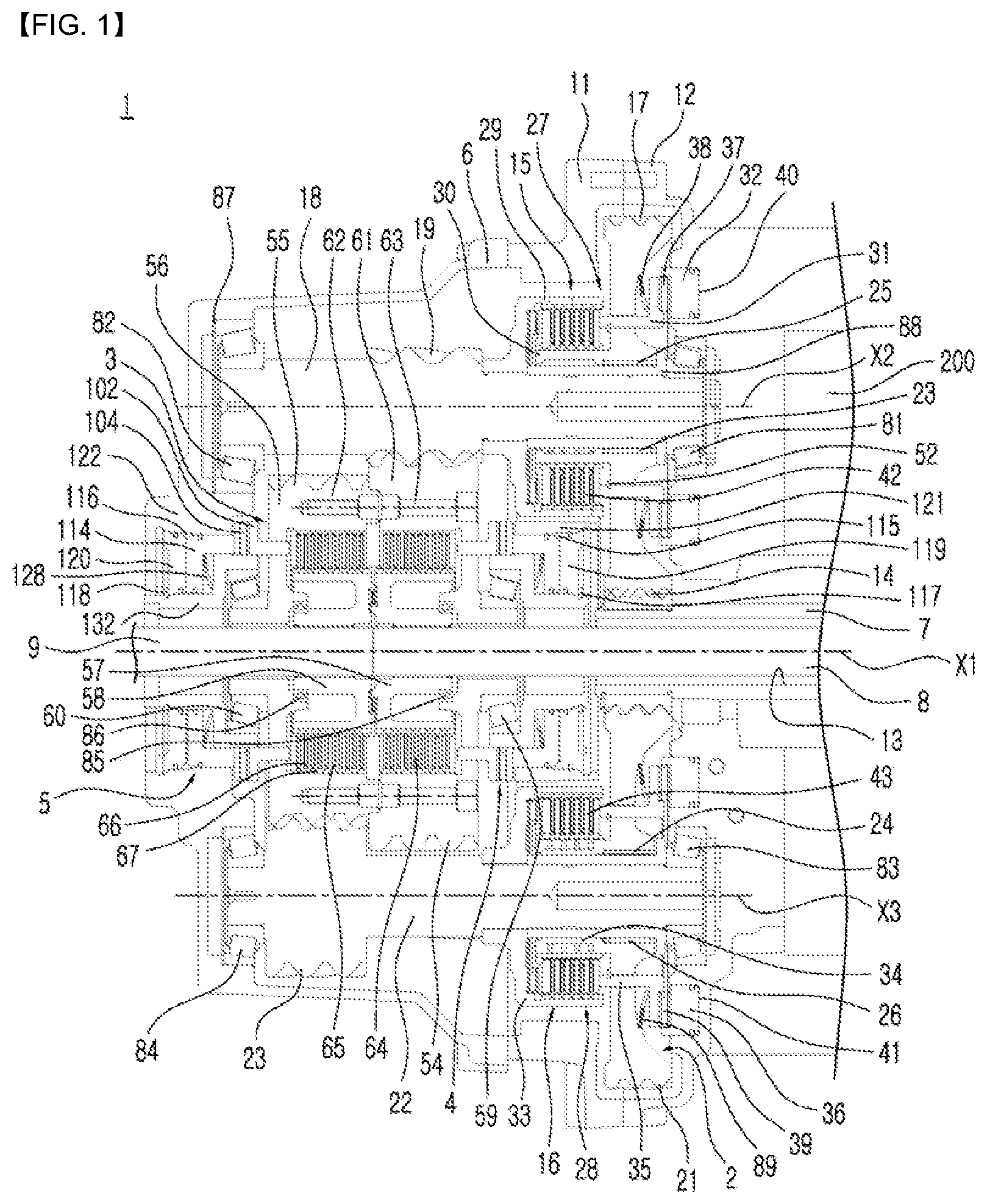Patent US12092167 Figure 1 – Speed shifting structure of electric driving apparatus for vehicle and electric driving apparatus including same