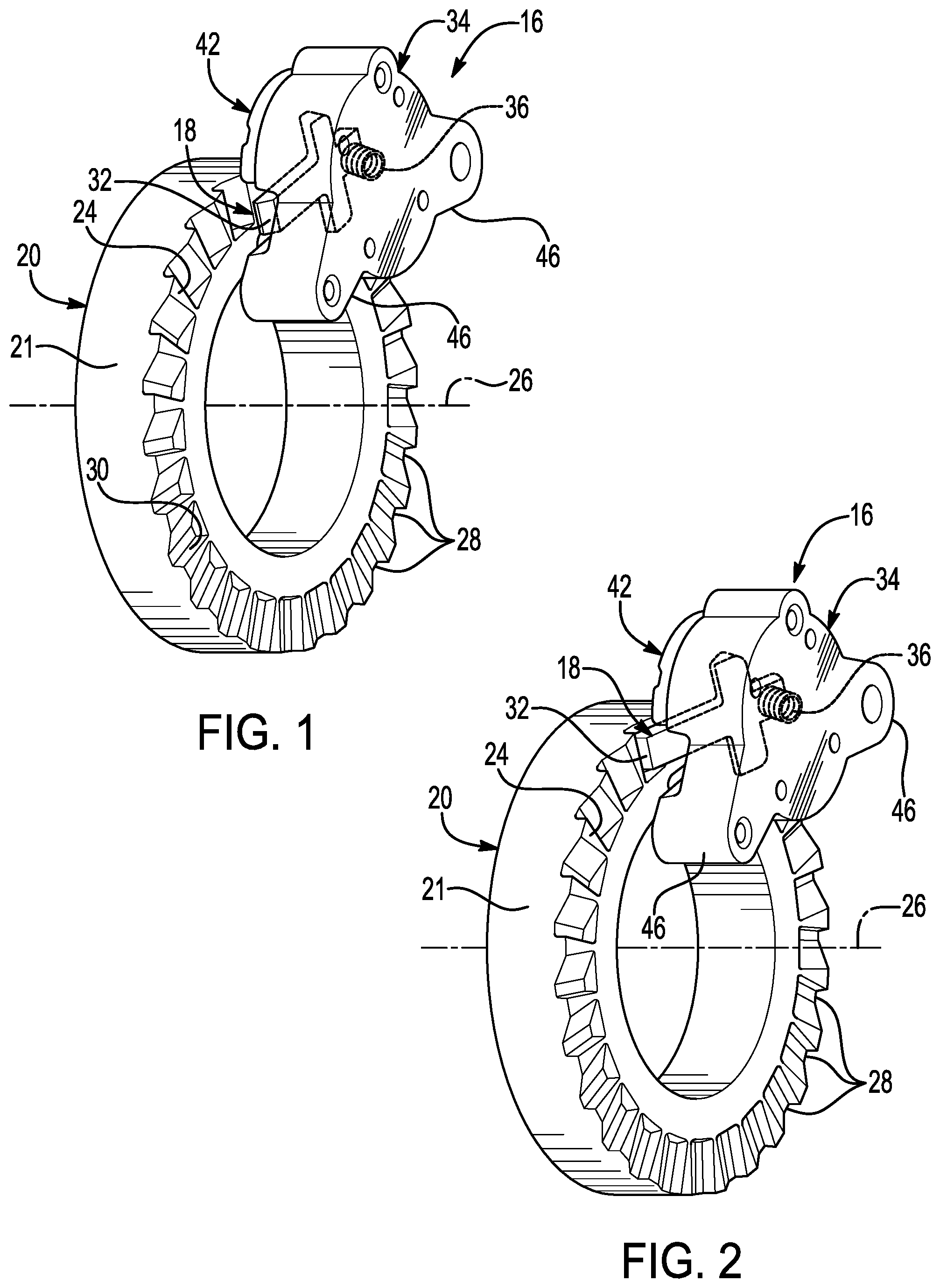 Patent US12092173 — Clutch strut, torque locking mechanism, and clutch assembly — Figure 1
