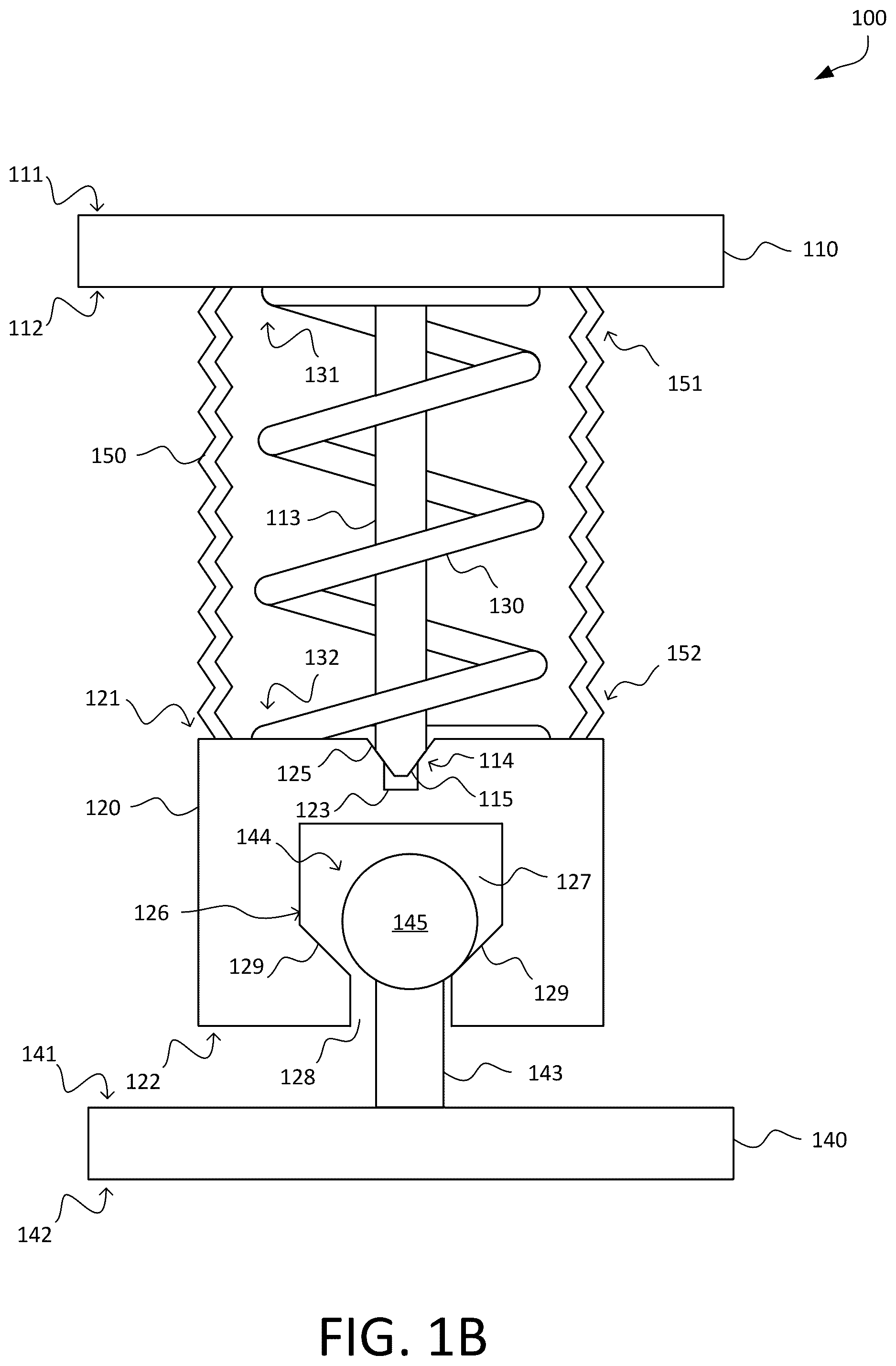 Patent US12092183 Figure 2 – Spring mechanism for self-lock and centering during loading