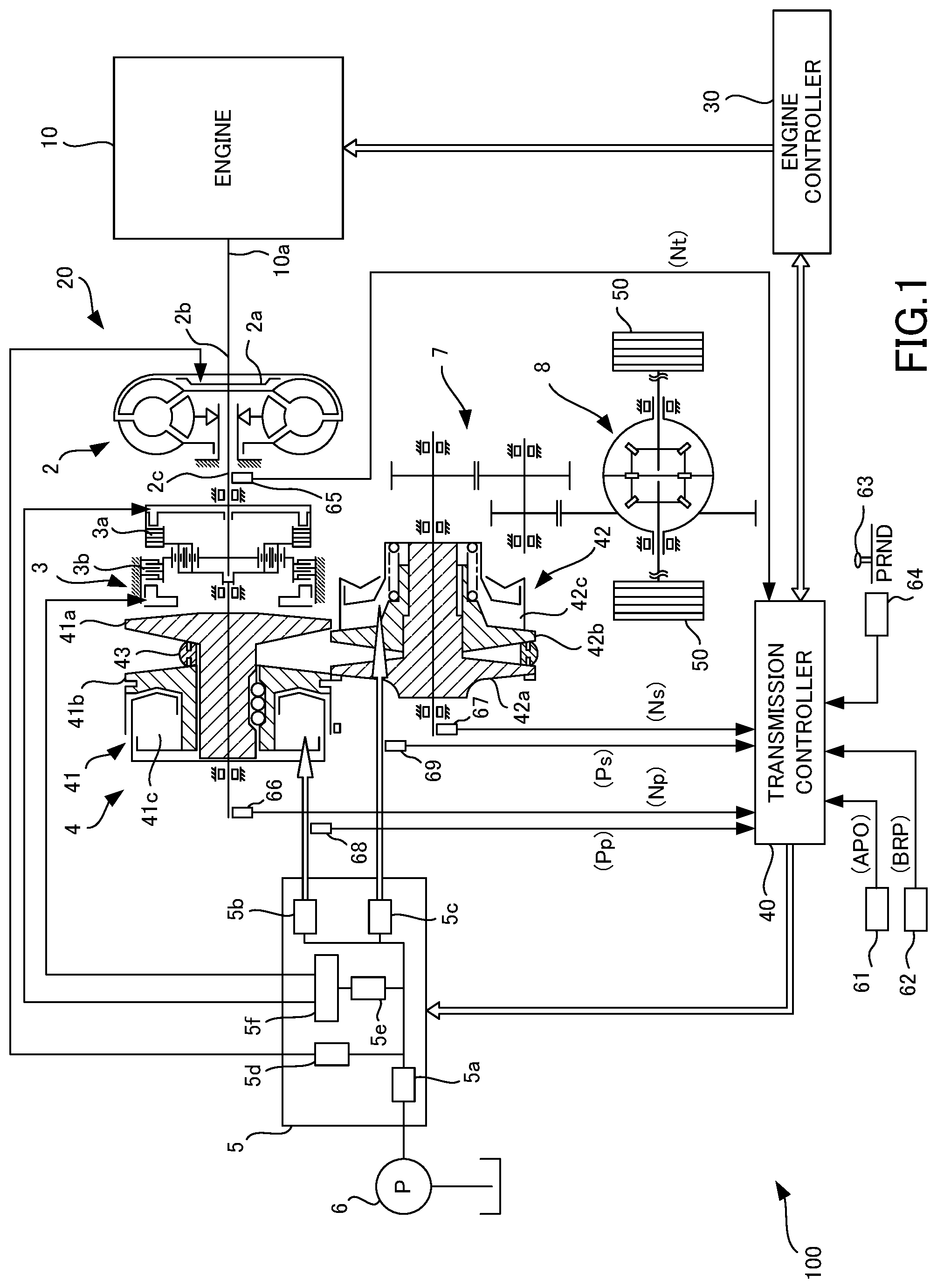 Patent US12092205 — Continuously variable transmission, method for controlling continuously variable transmission, and non-transitory computer-readable medium — Figure 1