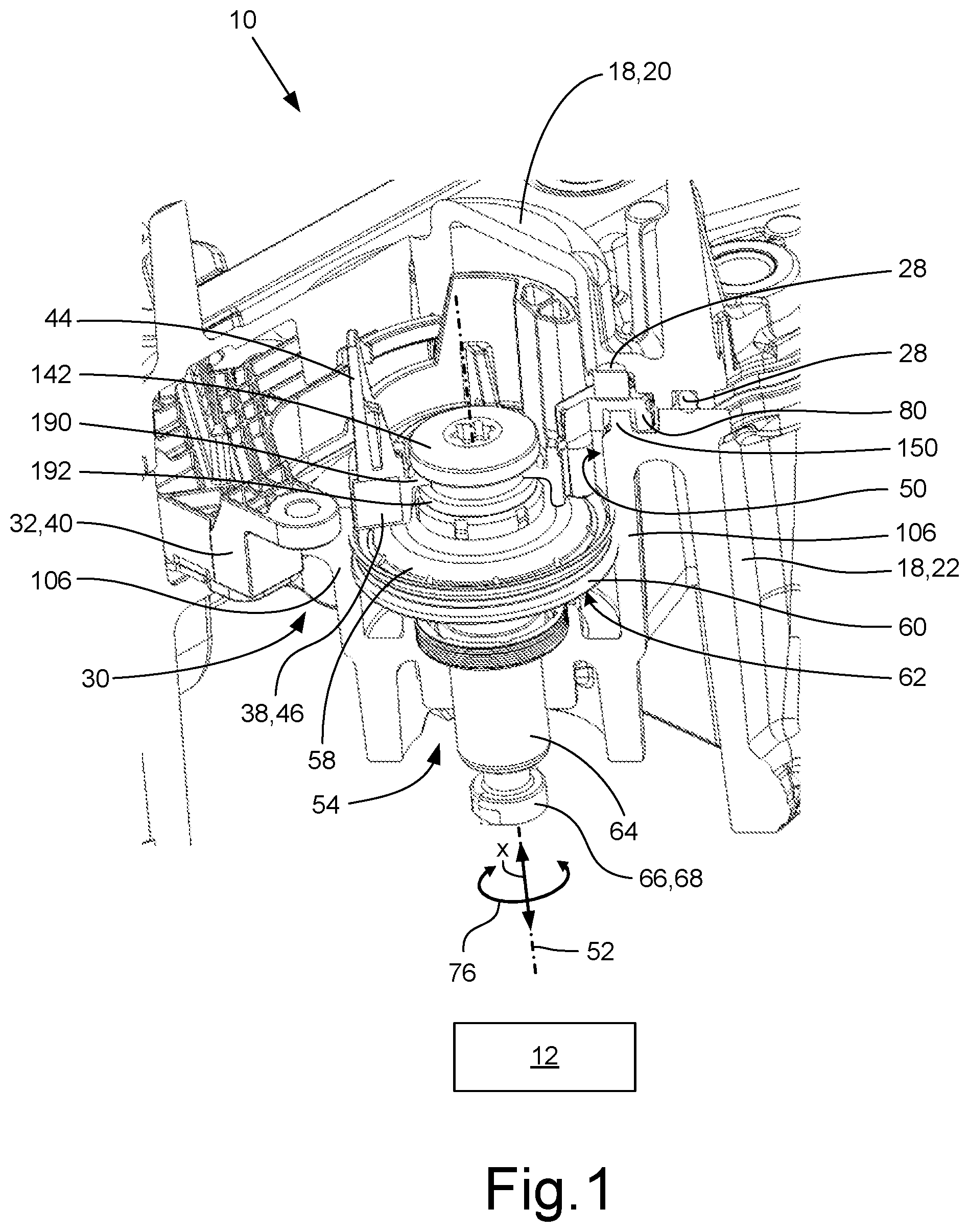 Patent US12092208 — Actuating device for an automated manual transmission — Figure 1