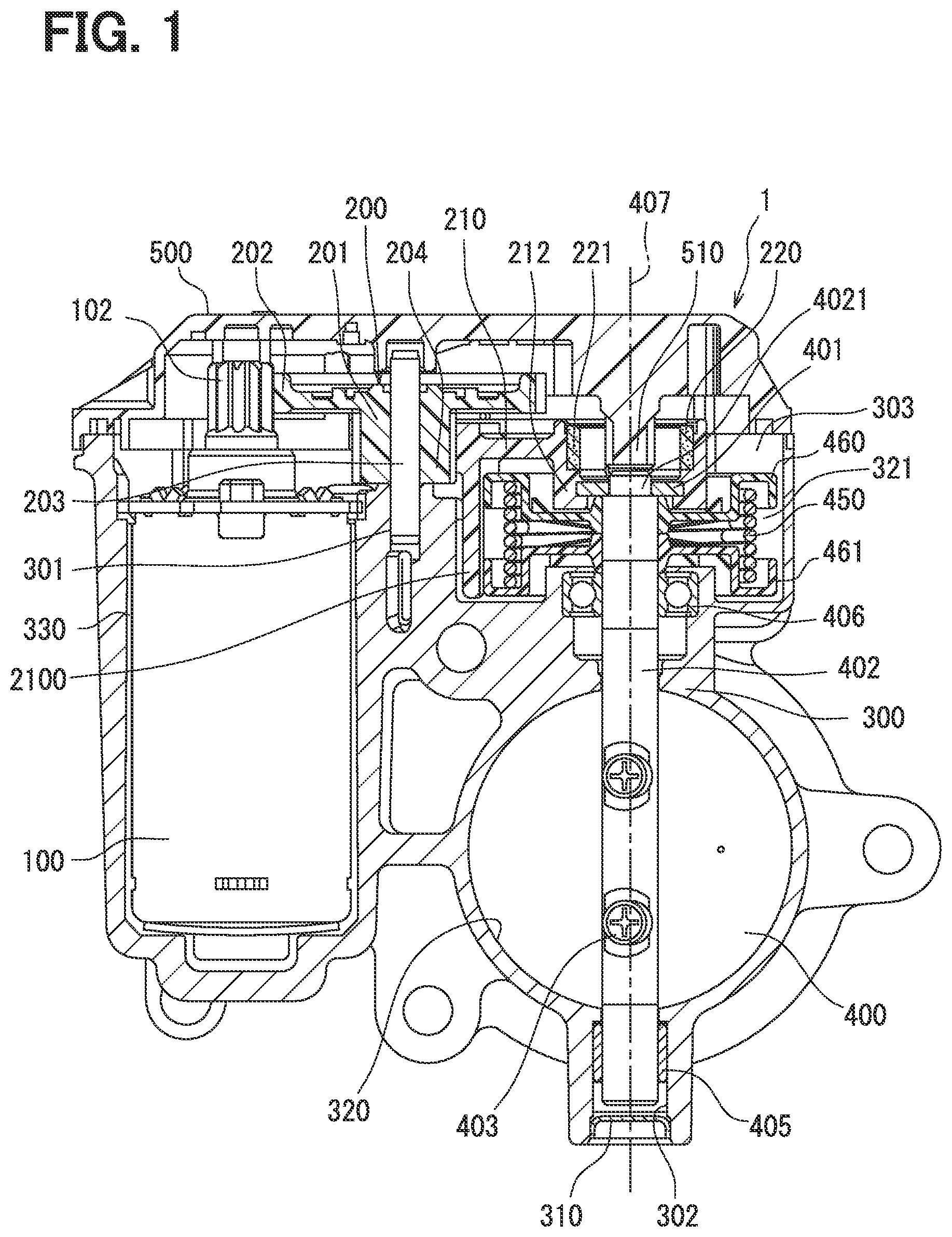Patent US12092223 Figure 1 – Throttle valve device and method for manufacturing the same