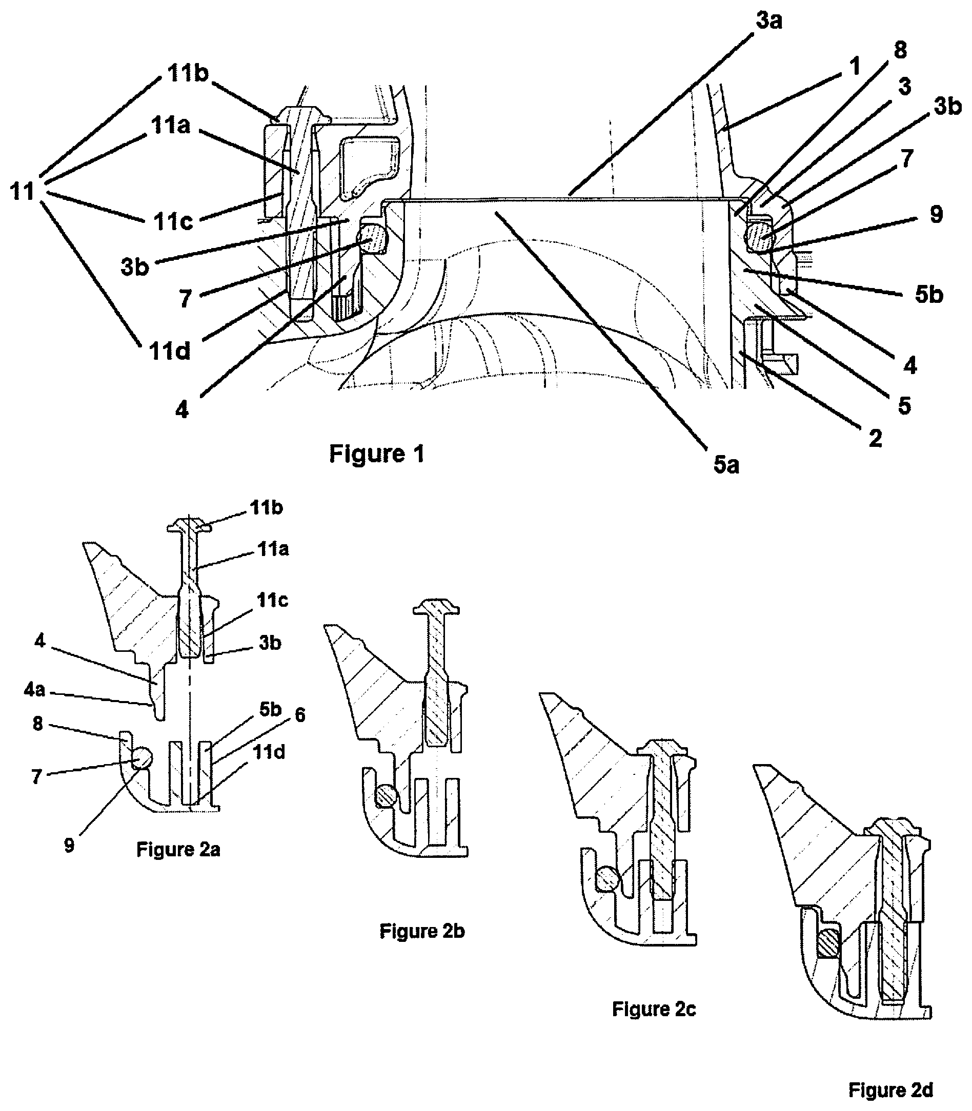 Patent US12092243 Figure 1 – Device for assembly and attachment of a pair of openings