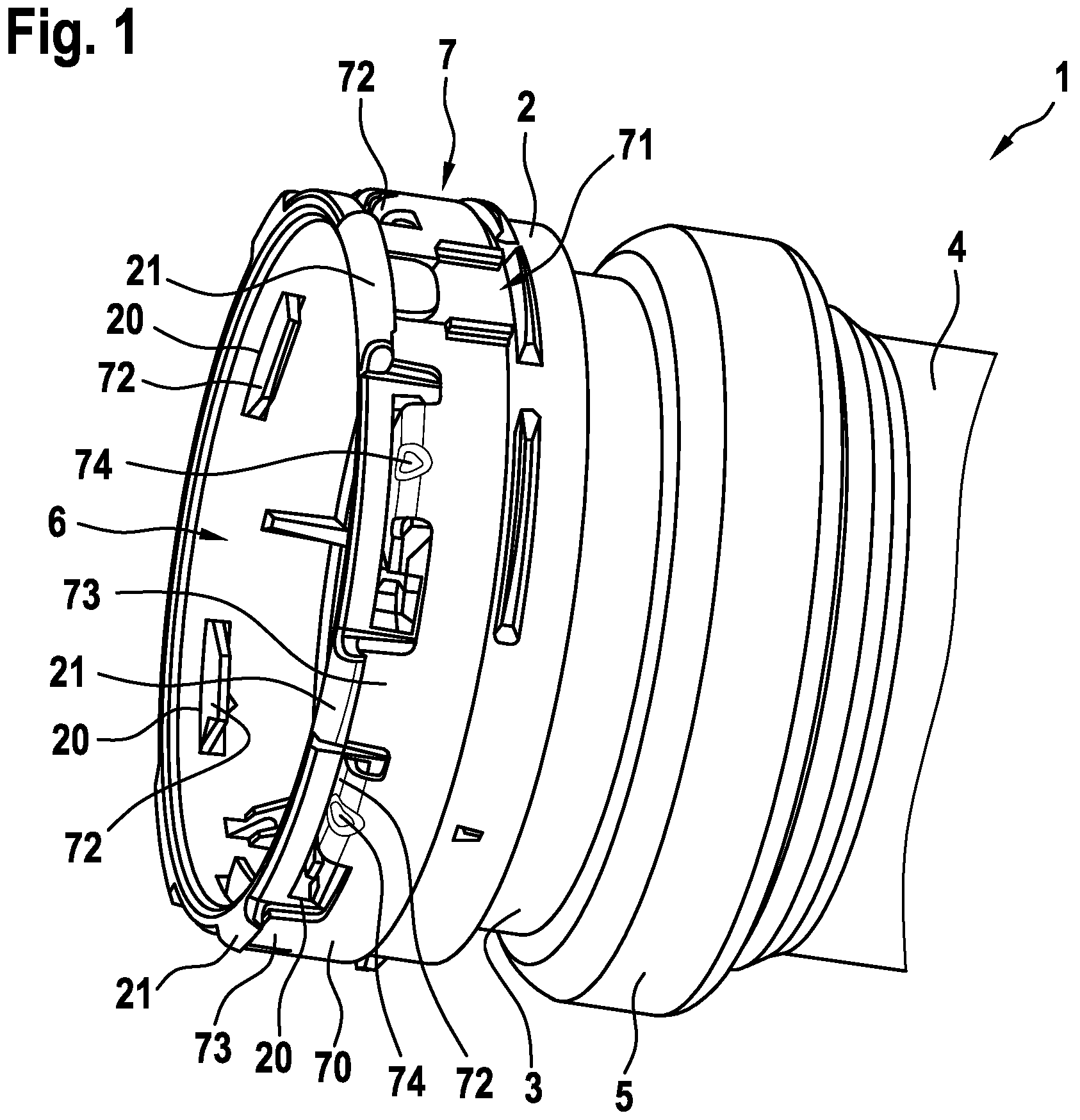 Patent US12092248 — Fluid line coupling — Figure 1