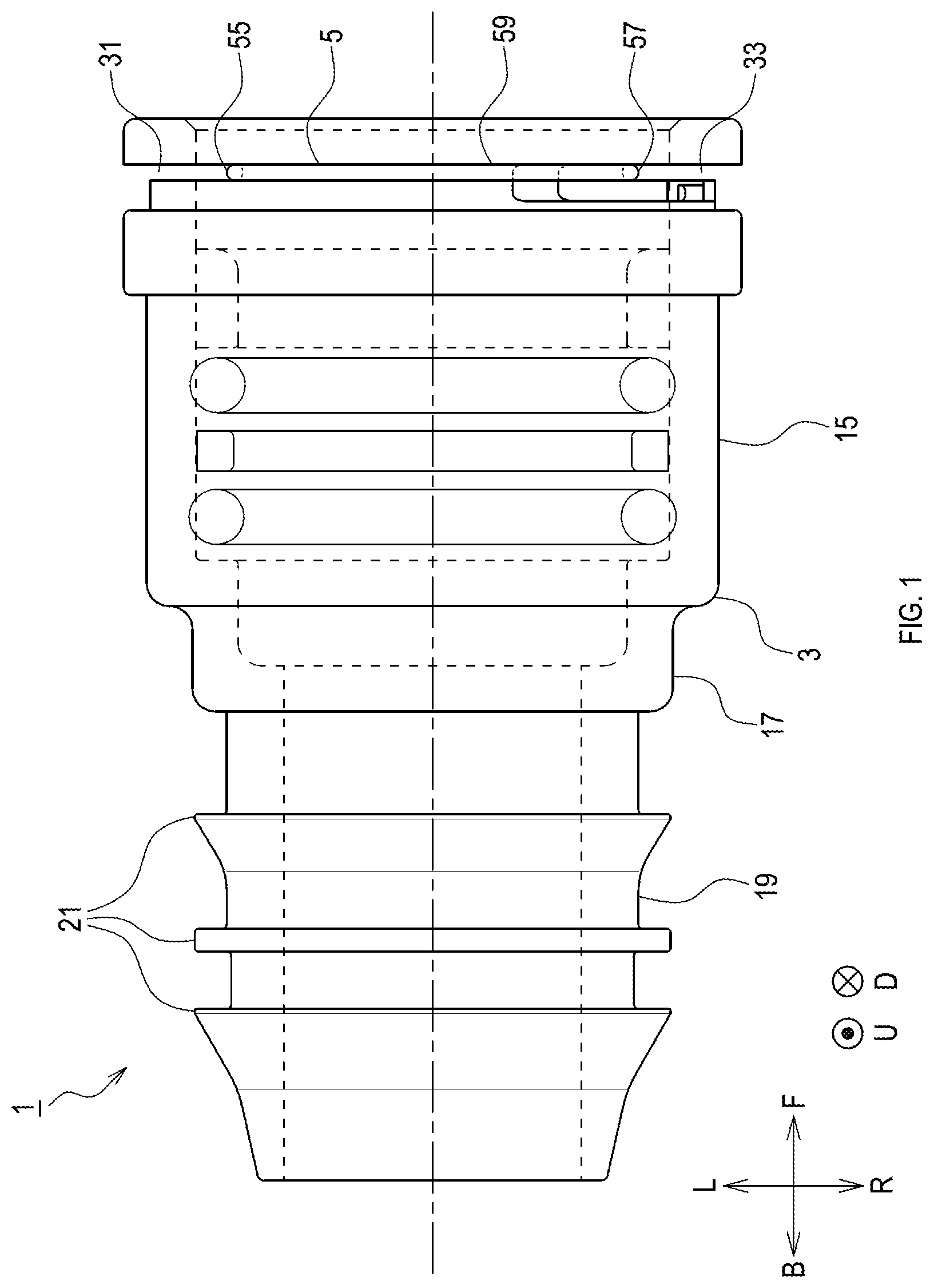 Patent US12092249 — Connector — Figure 1