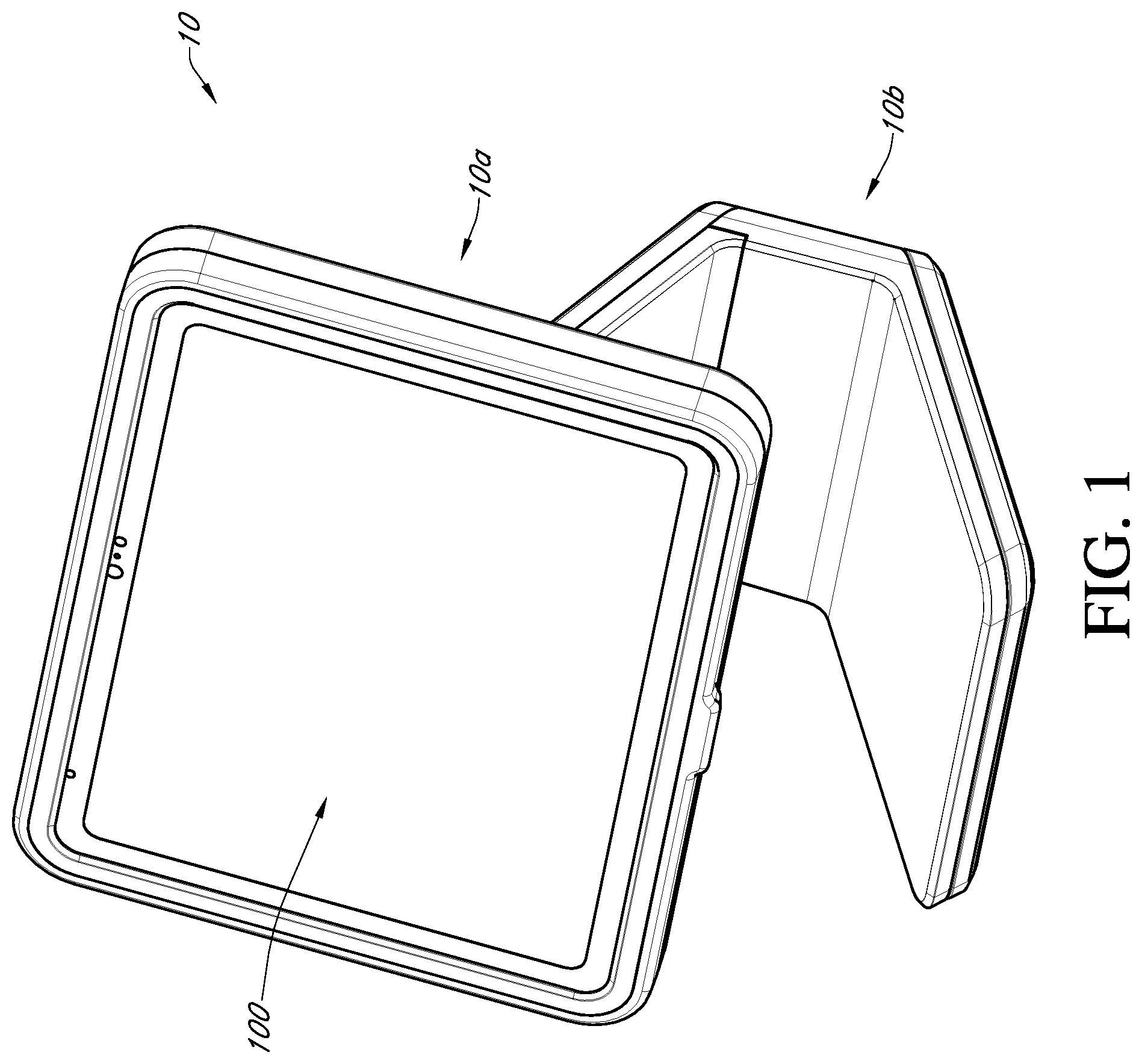 Patent US12092258 — Stand system for portable electronic device — Figure 1
