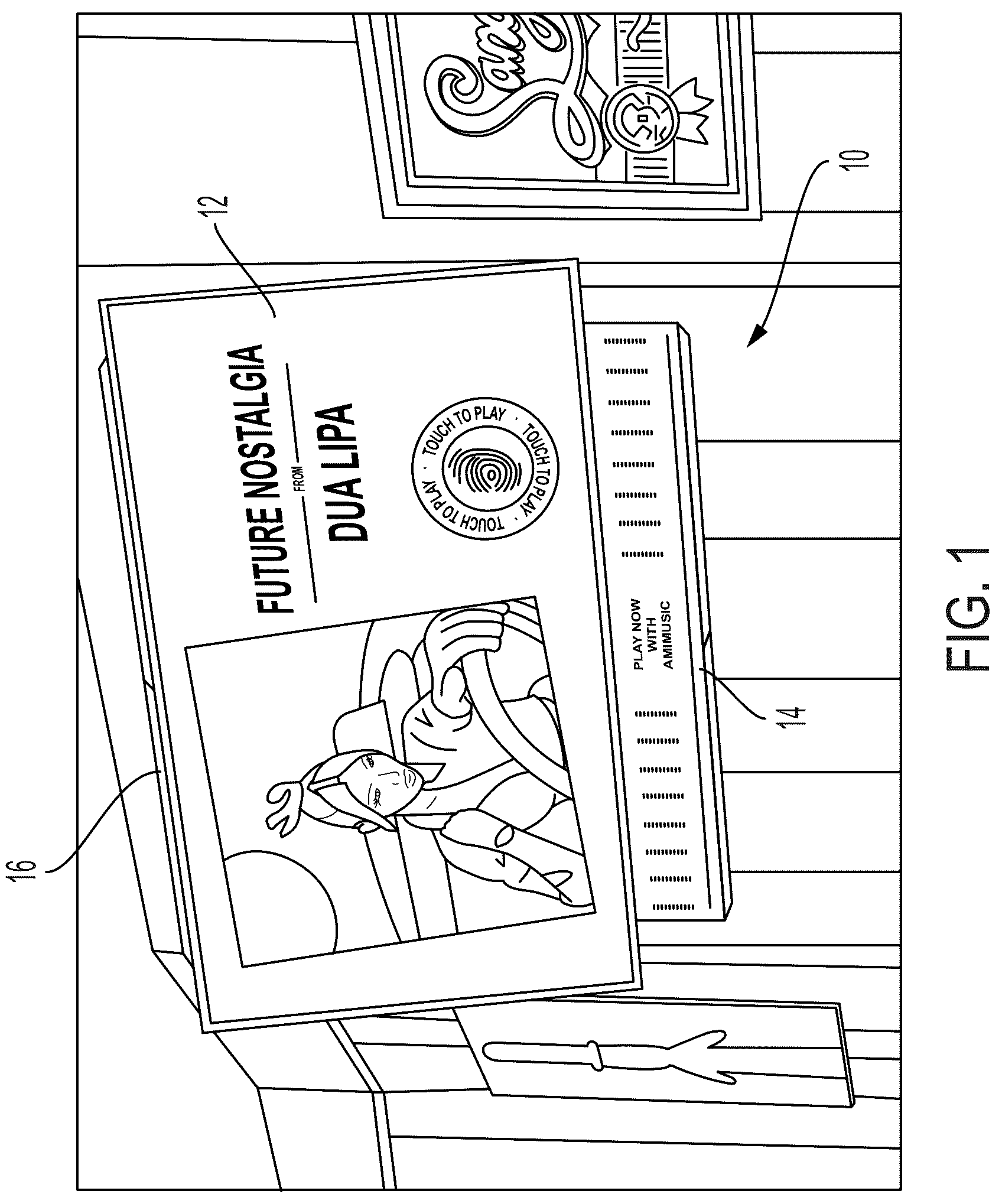 Patent US12092261 — Modular wall-mountable digital jukebox — Figure 1