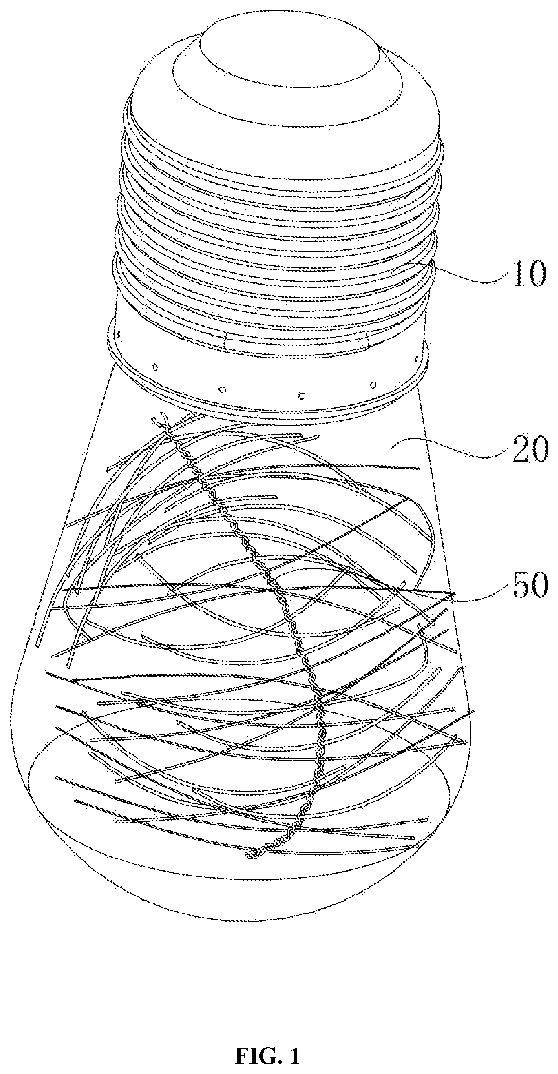 Patent US12092273 — Simple fluorescent filament multi-color lamp bulb — Figure 1