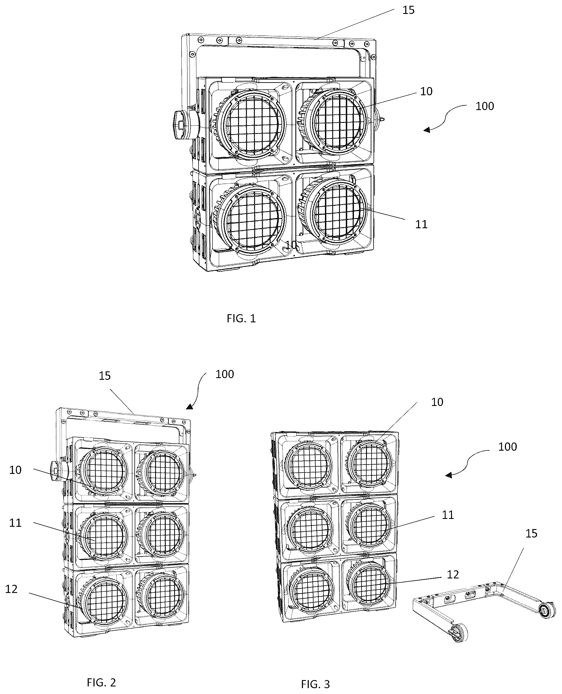 Patent US12092277 — Set of lighting components with a connection system and lighting device for the set — Figure 1