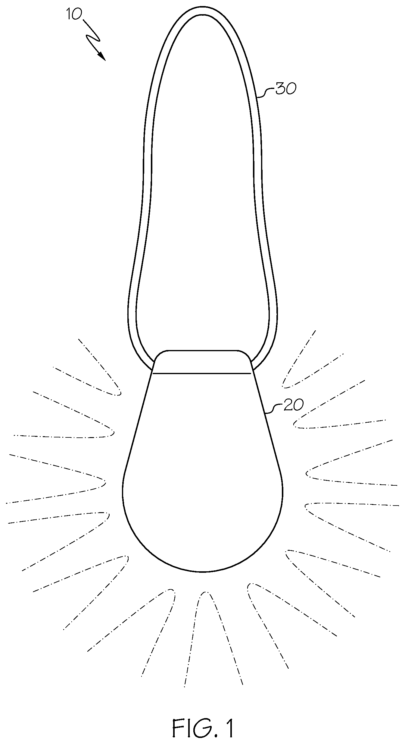 Patent US12092311 Figure 1 – Wearable illumination devices and illuminating zipper pulls