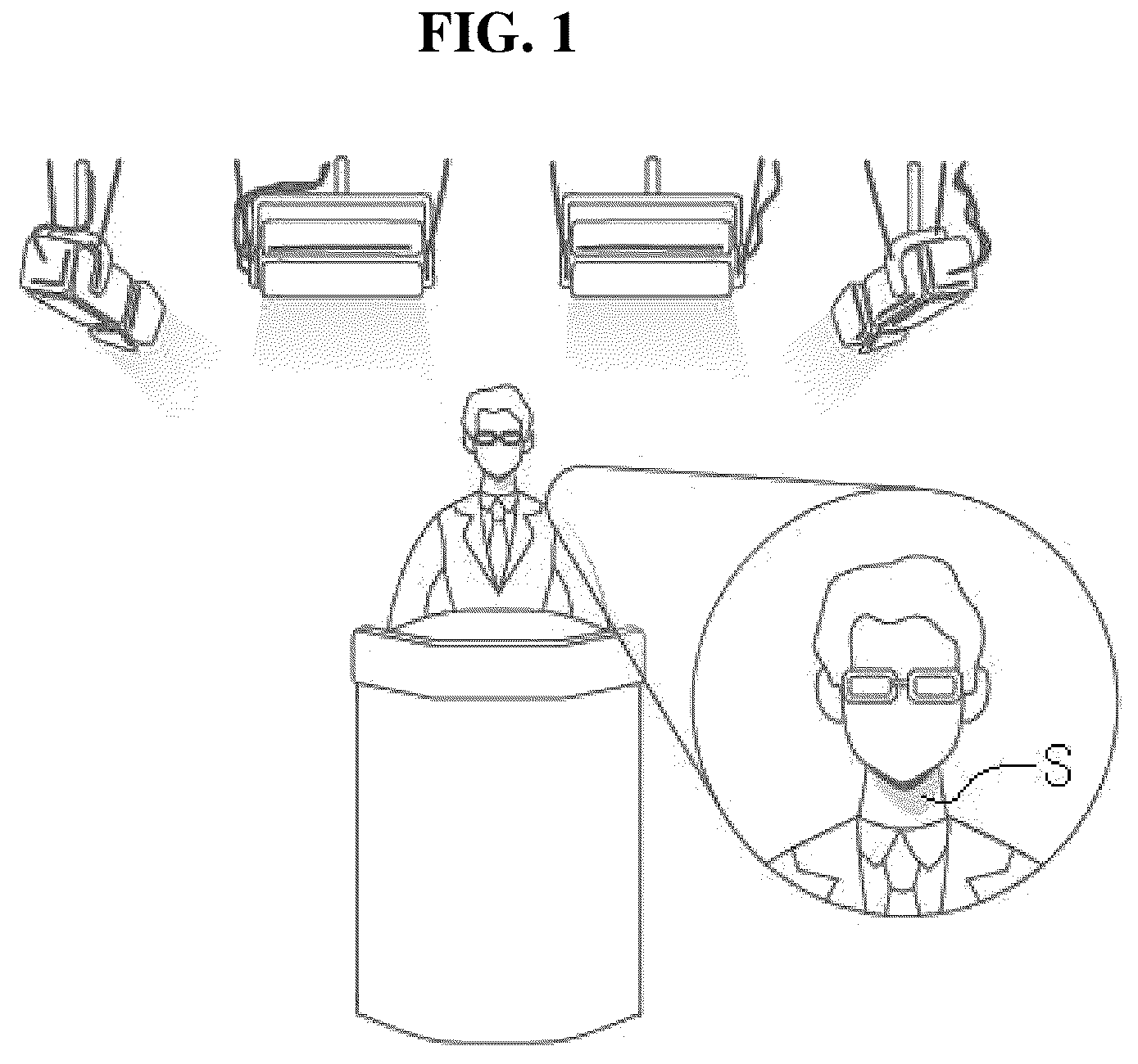 Patent US12092312 Figure 1 – Lighting device for table capable of removing shade formed in lighting object