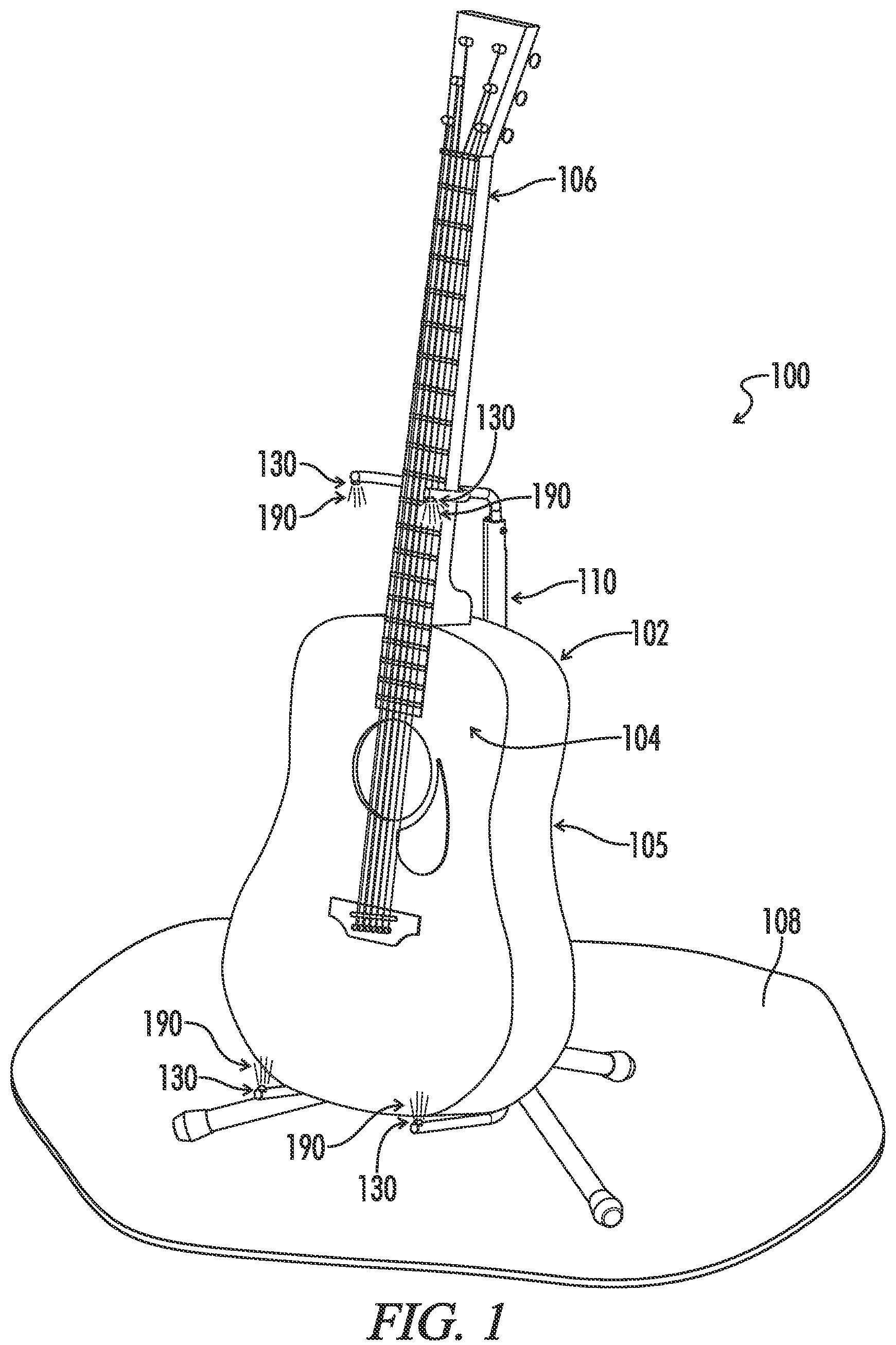 Patent US12092314 — Illuminated guitar stand system, retrofit kit, and method thereof — Figure 1