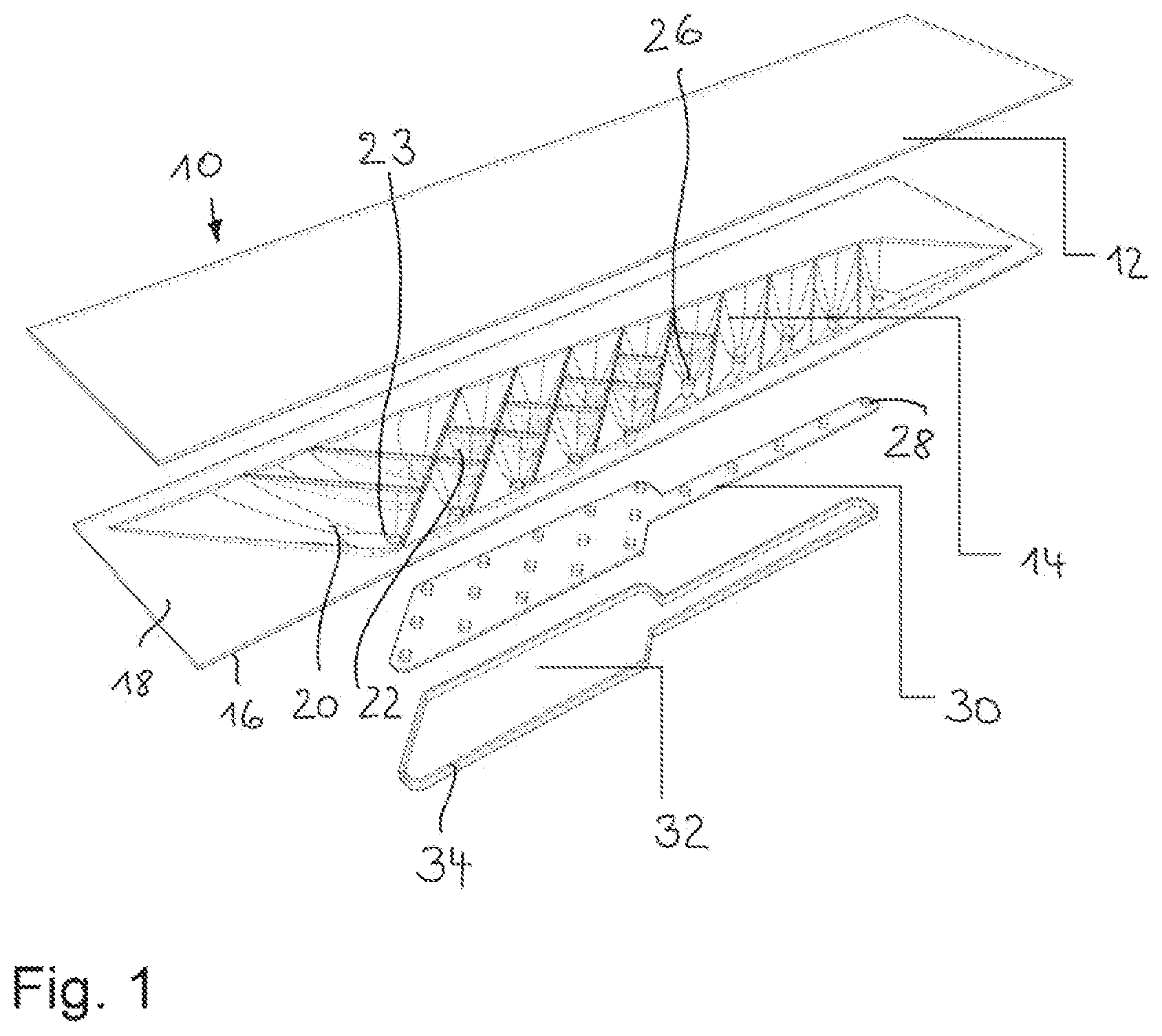 Patent US12092319 — Vehicle interior illumination unit — Figure 1