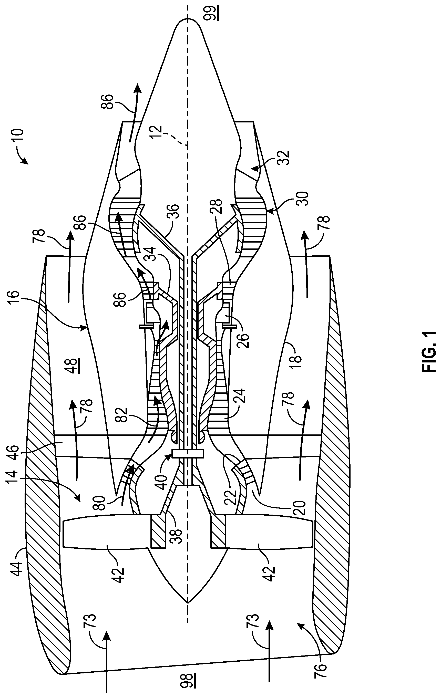 Patent US12092324 — Flare cone for a mixer assembly of a gas turbine combustor — Figure 1