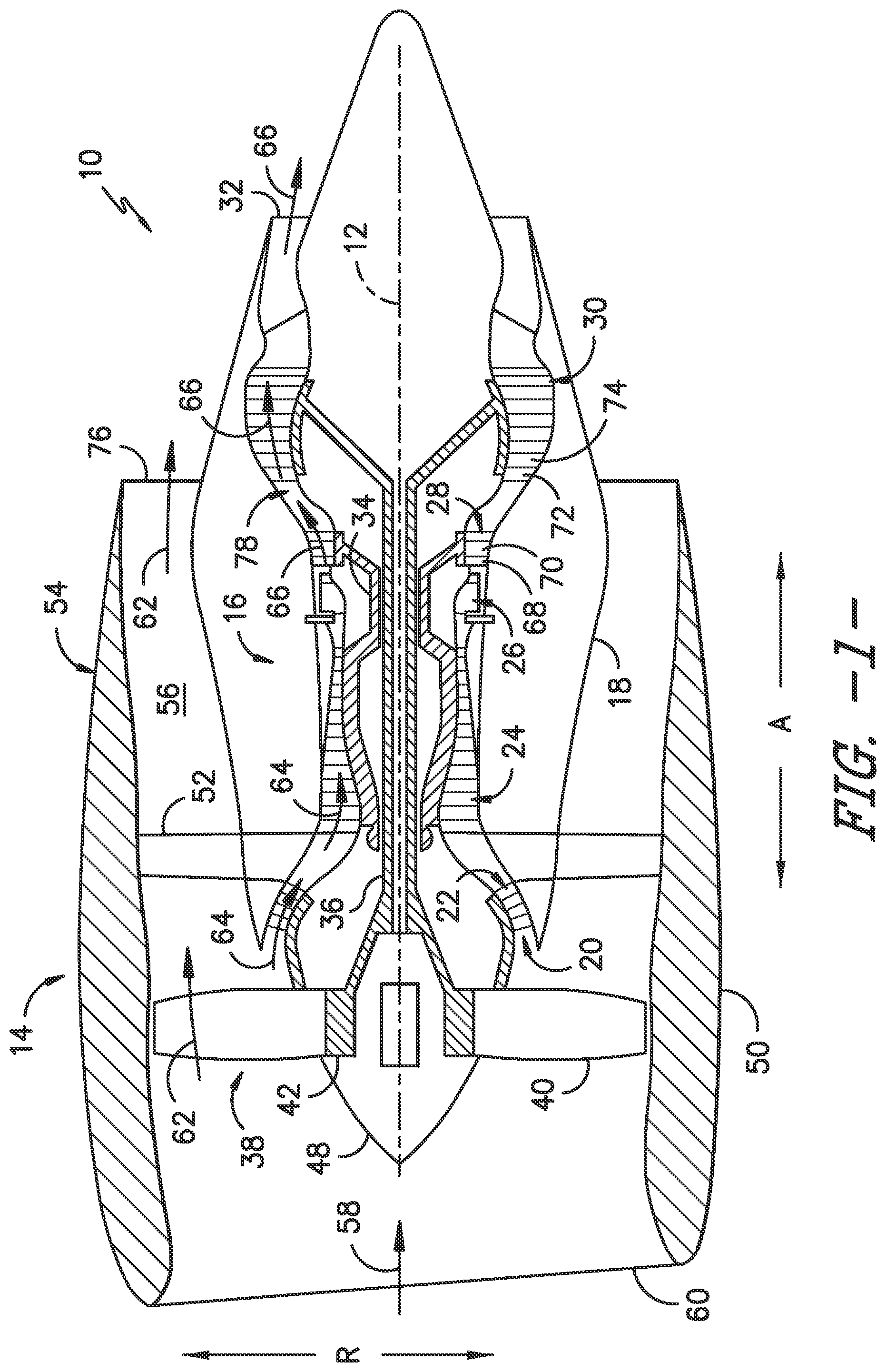 Patent US12092329 — CMC combustor deflector — Figure 1