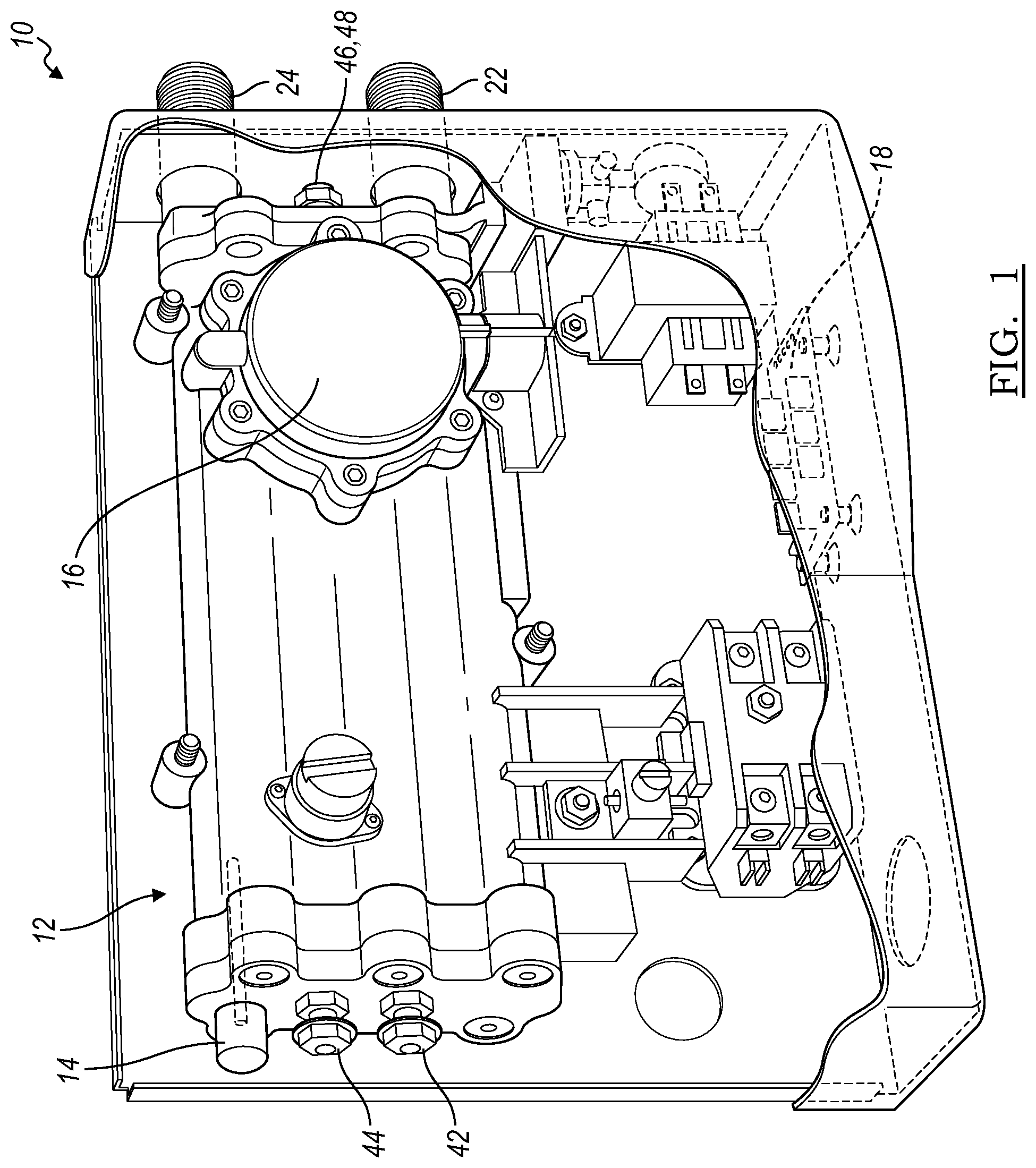 Patent US12092365 — Dual element electric tankless water heater — Figure 1