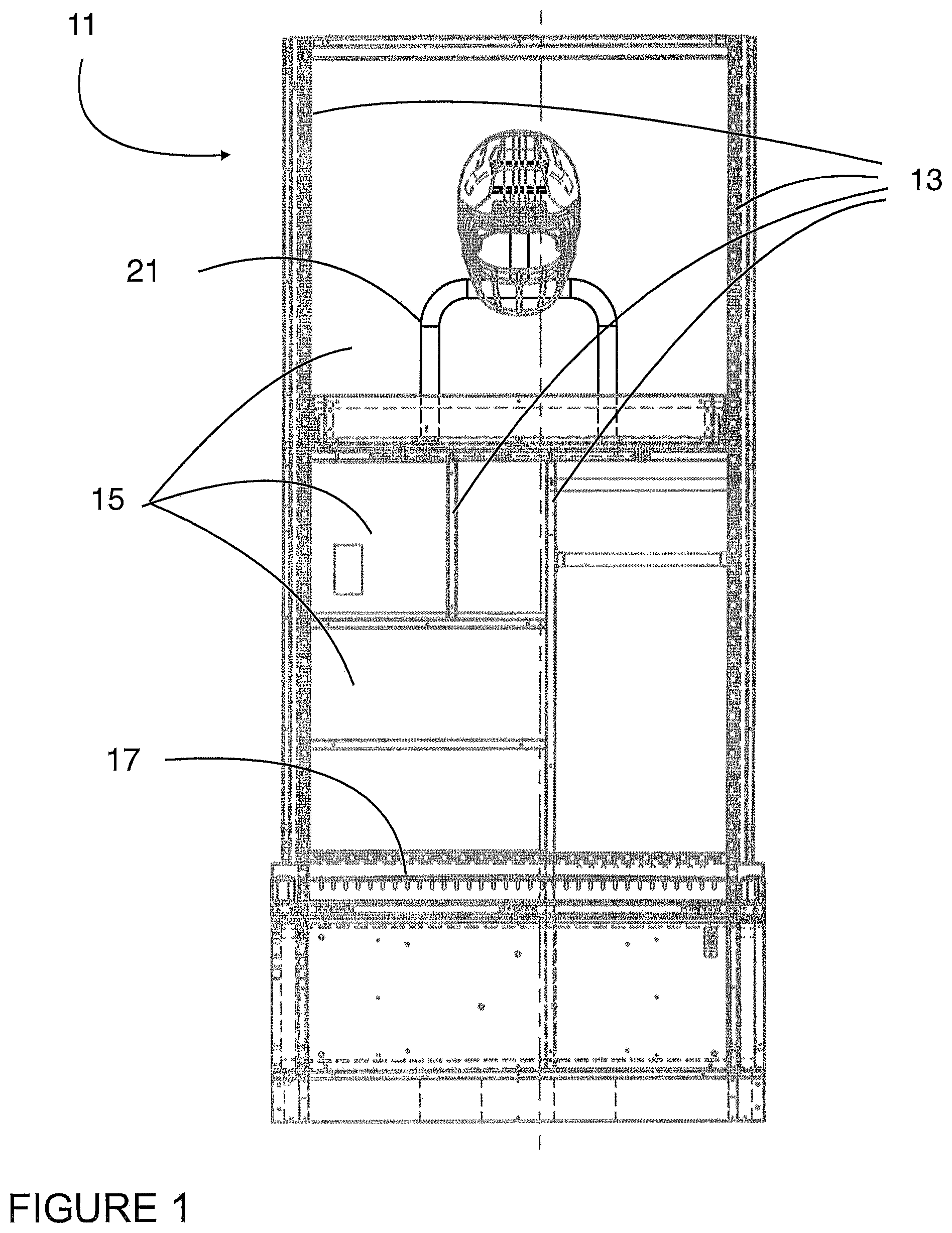Patent US12092396 — Locker with equipment rack — Figure 1