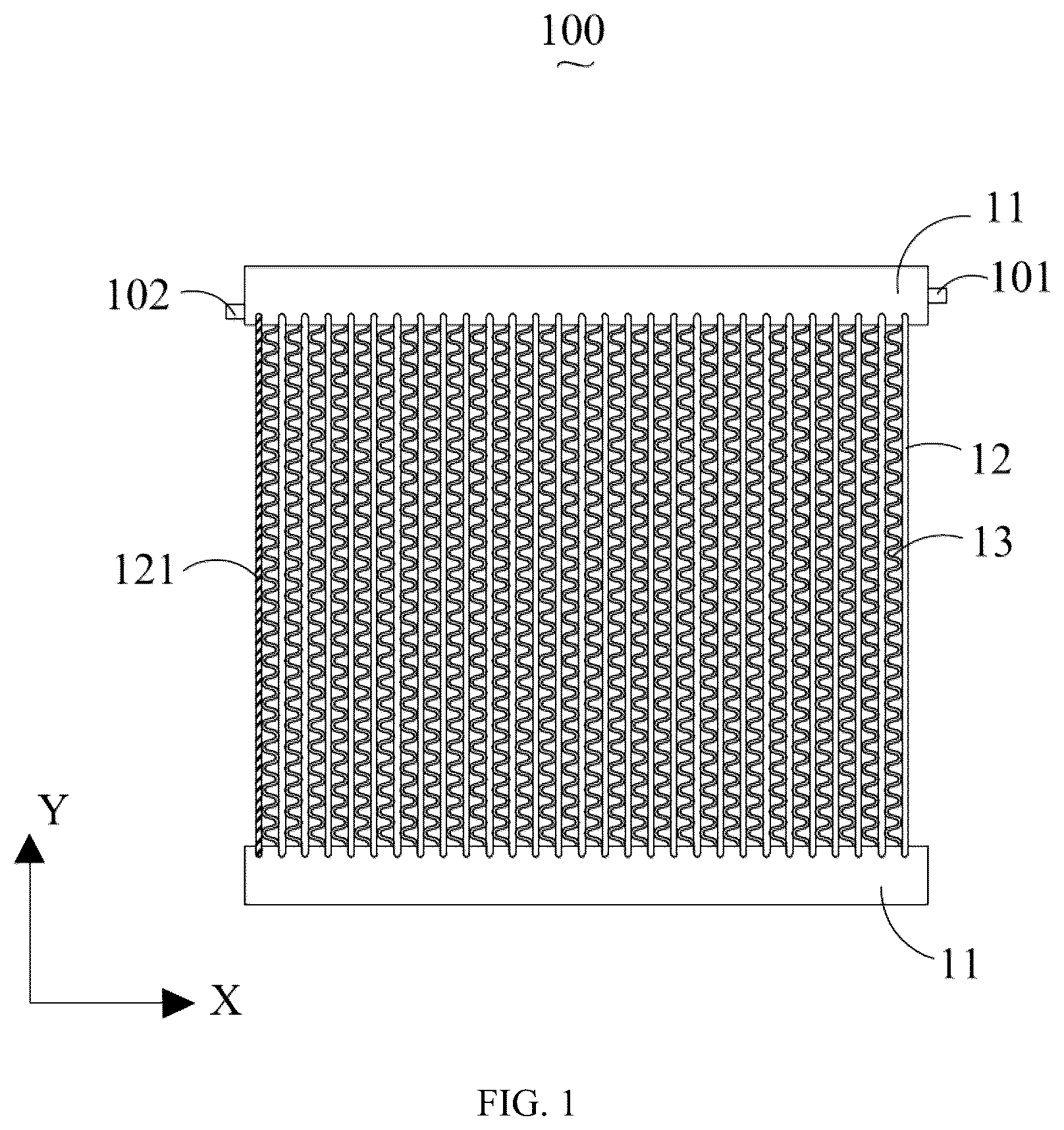 Patent US12092404 — Heat exchanger, processing method of heat exchanger and composite material — Figure 1