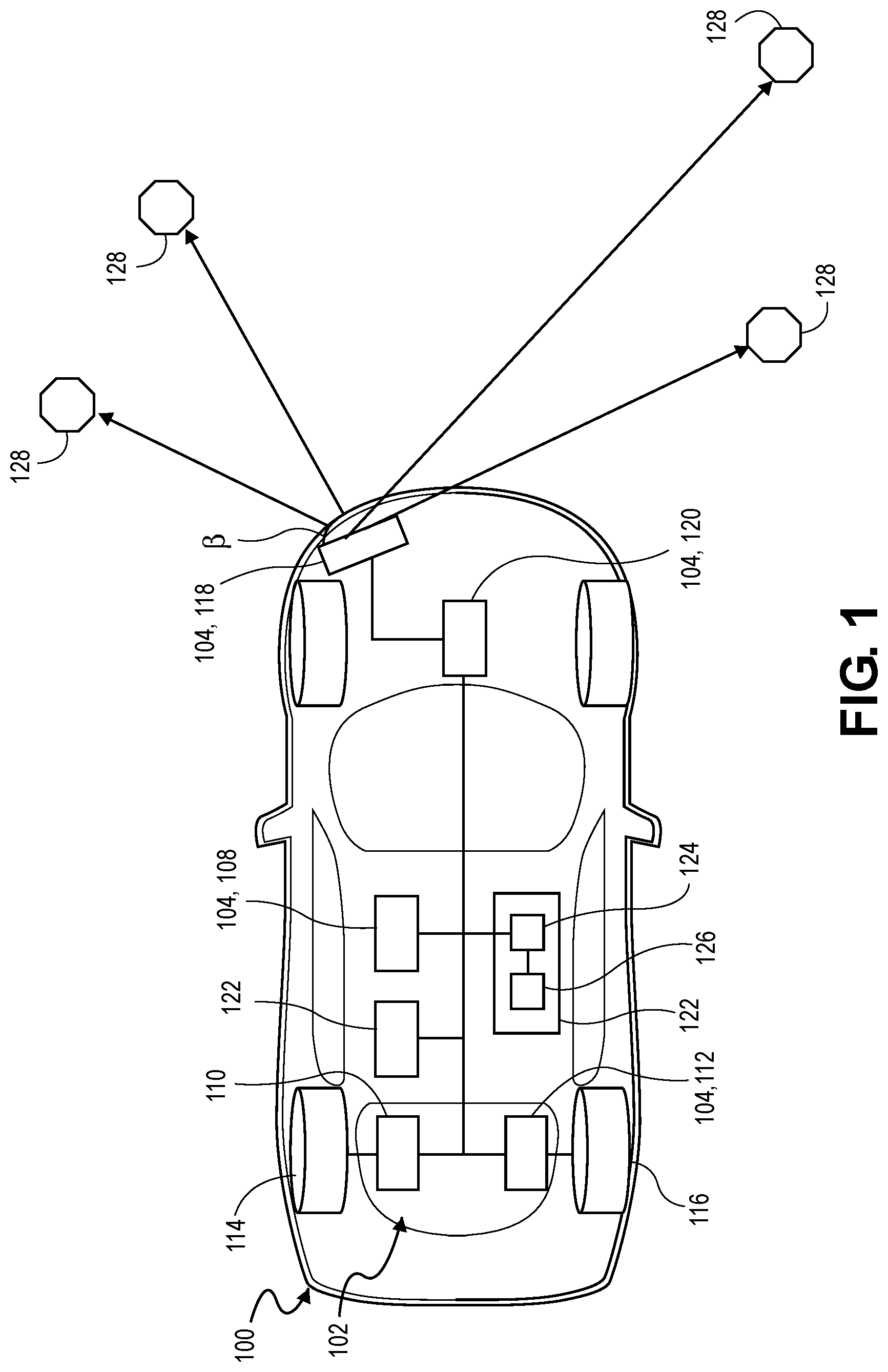 Patent US12092458 — System and process for correcting gyroscope drift for a motor vehicle — Figure 1