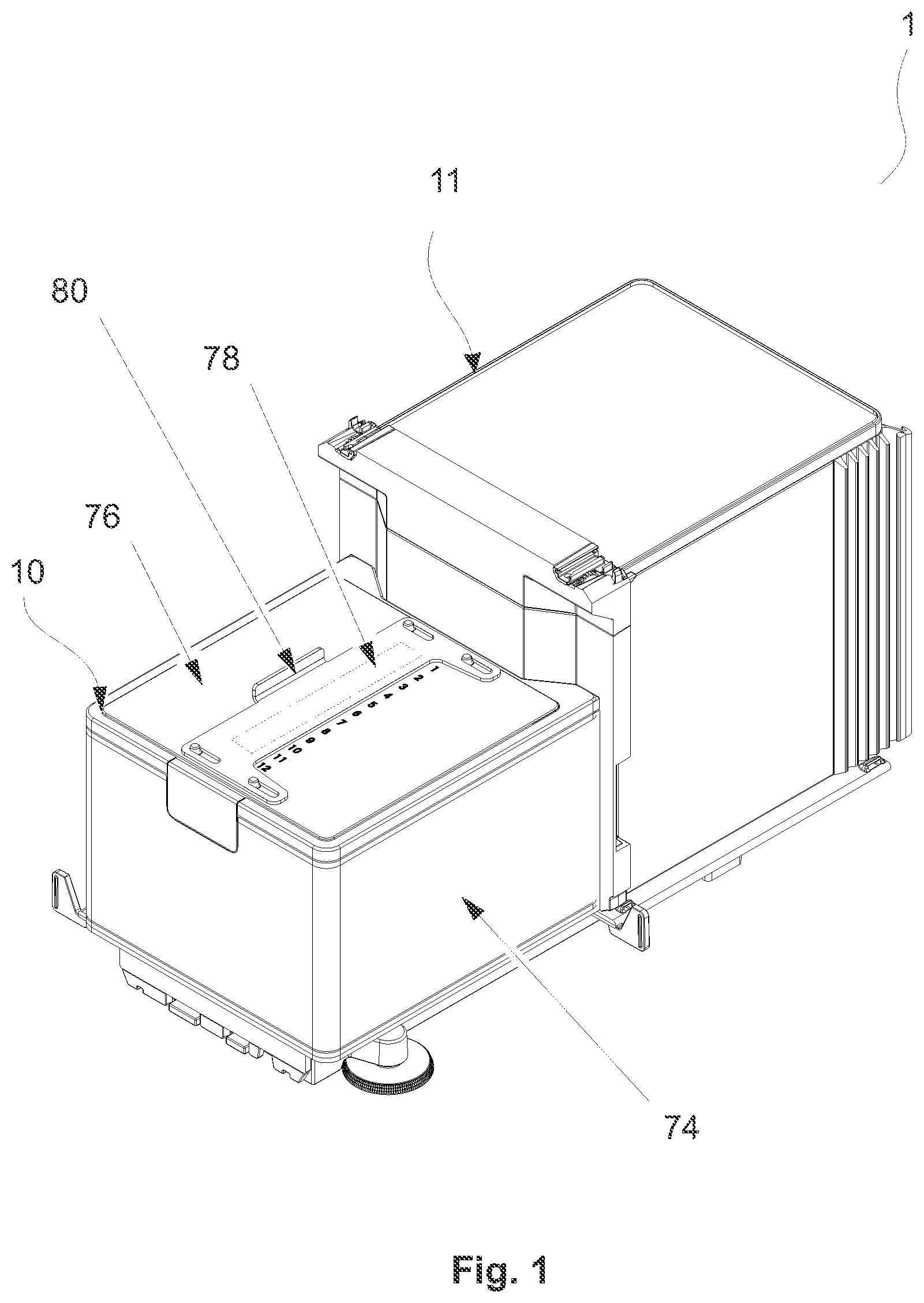 Patent US12092509 Figure 1 – Sample-handling-module and apparatus for calibrating a multi-channel liquid handling device