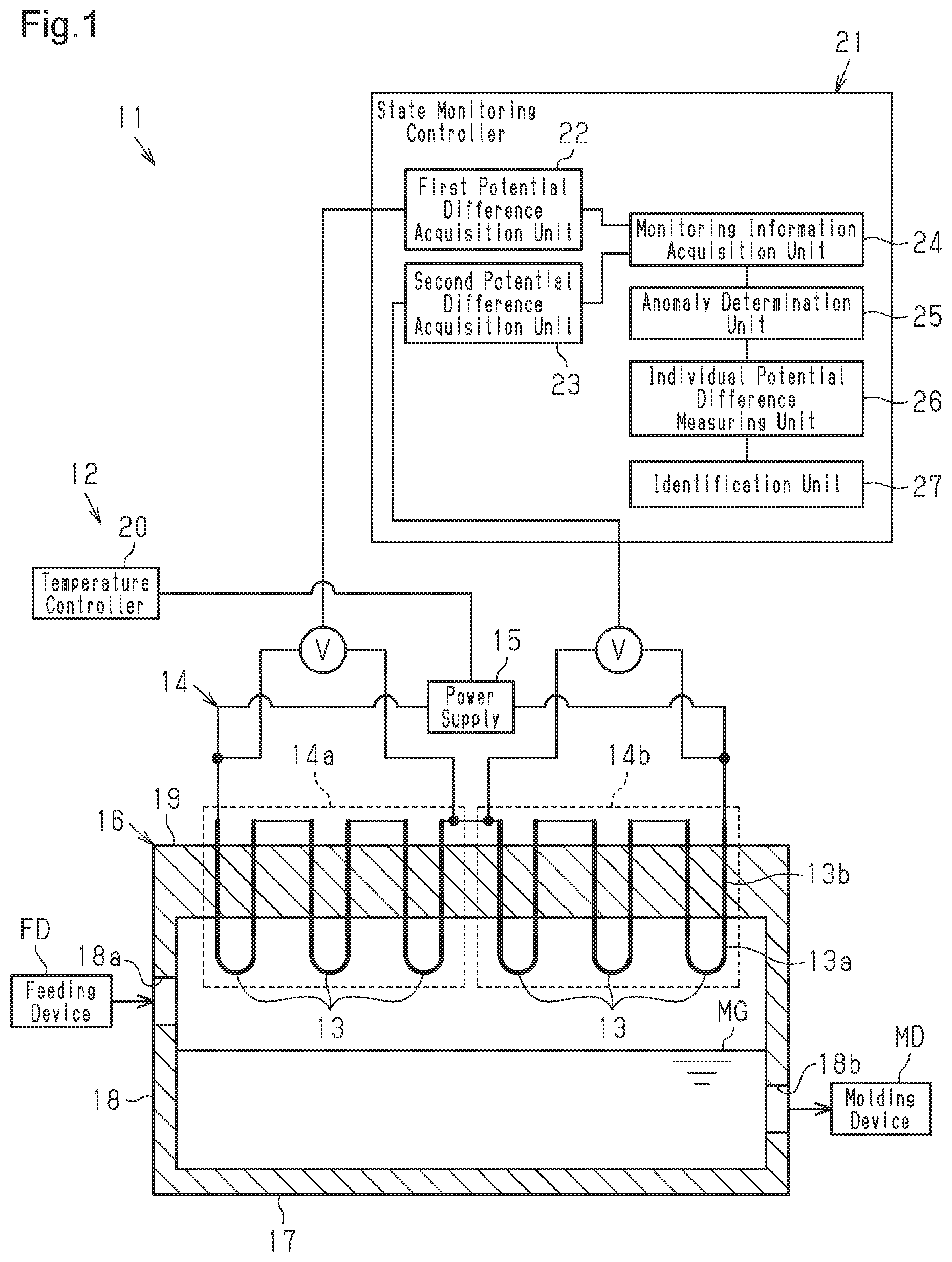 Patent US12092598 — Heating device state monitoring method and state monitoring system — Figure 1